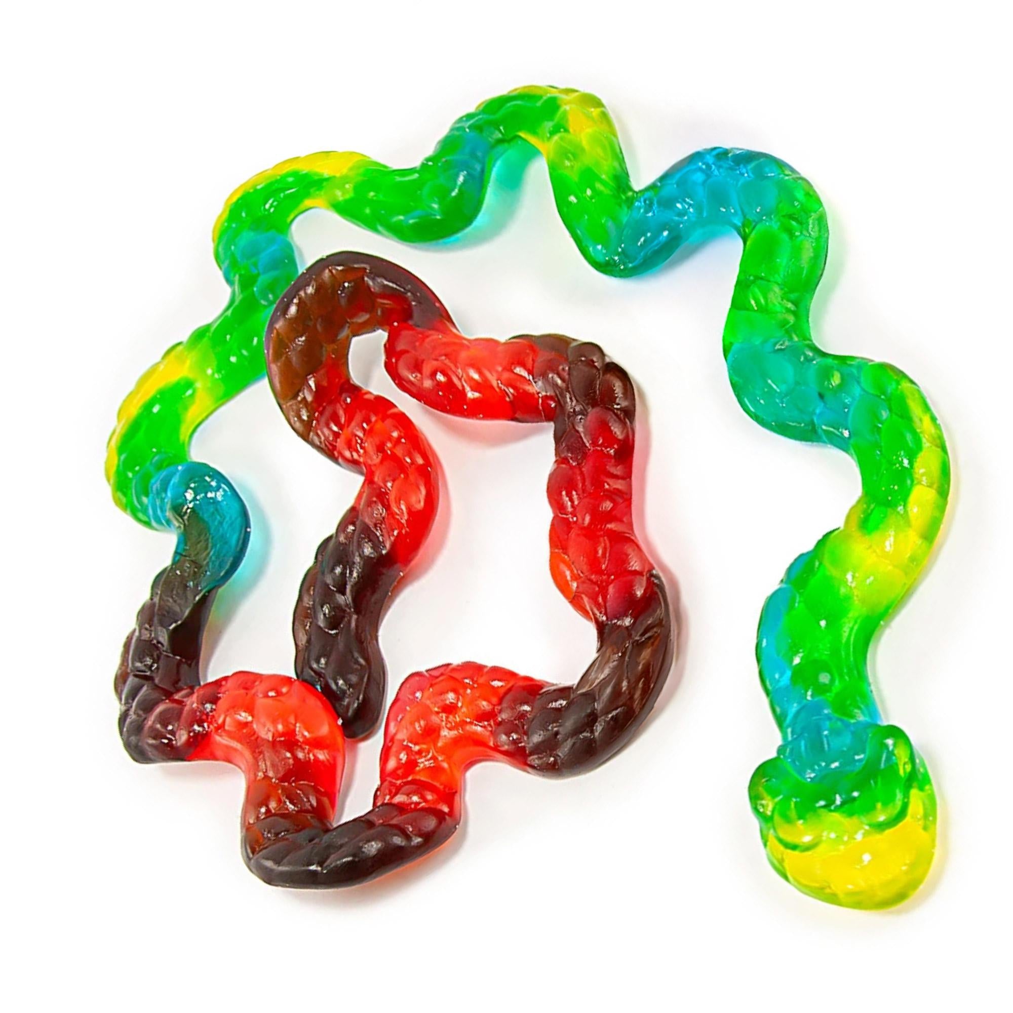 Giant Gummy Snakes in a Bucket - Fruity, Chewy, Nearly 3-Foot Long Candy Treats