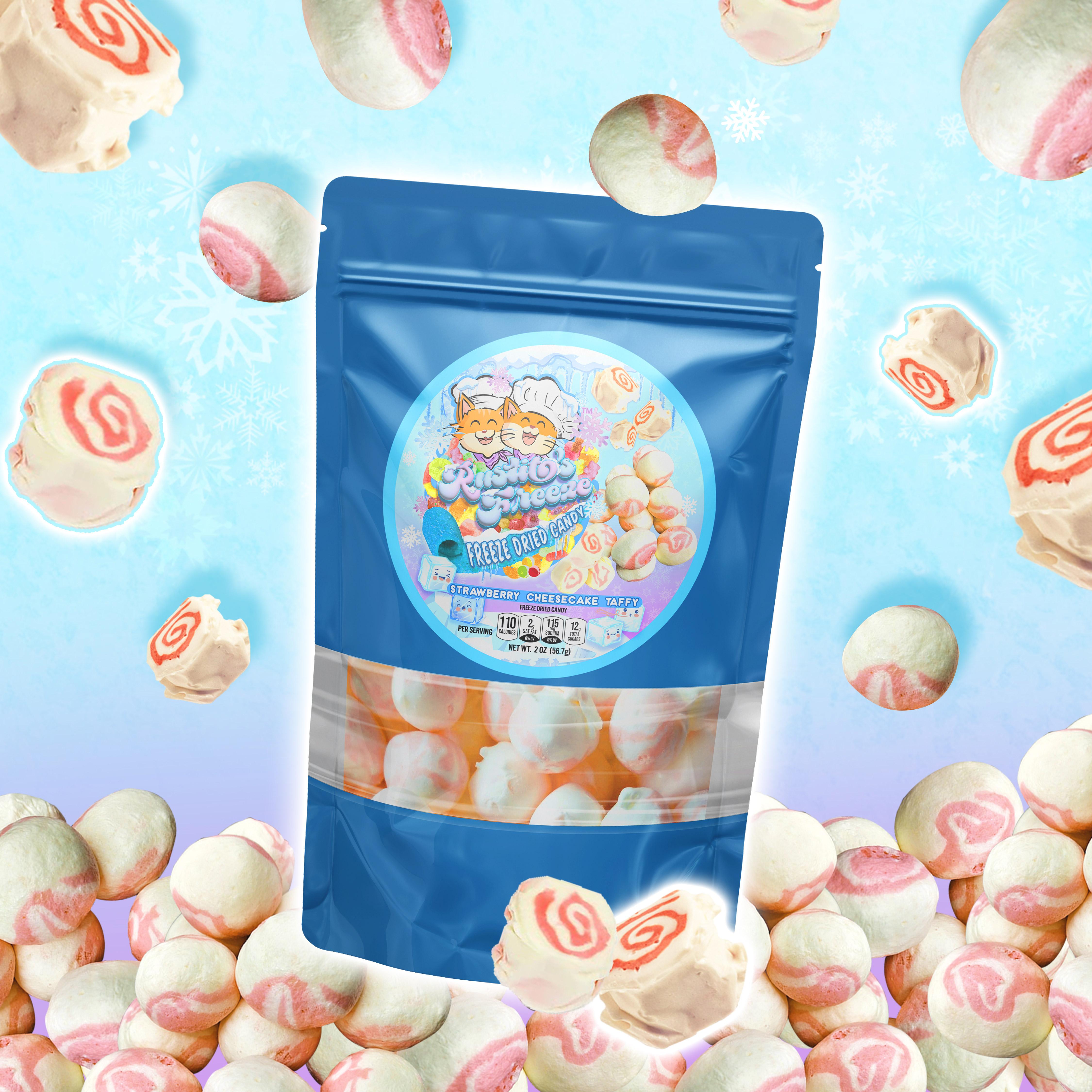 Rustito's Dulces Freeze-Dried Strawberry Cheesecake Taffy 2oz Bag freeze dried viral freeze