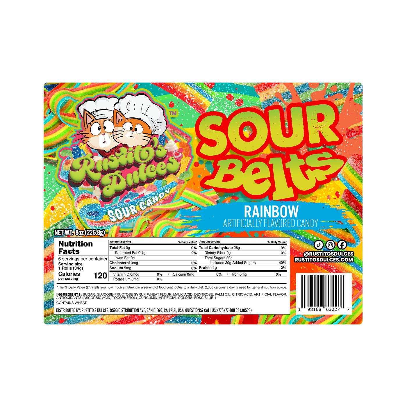 Rainbow Sour Belts - Tangy, Fruity, and Colorful Candy for a Sweet Adventure