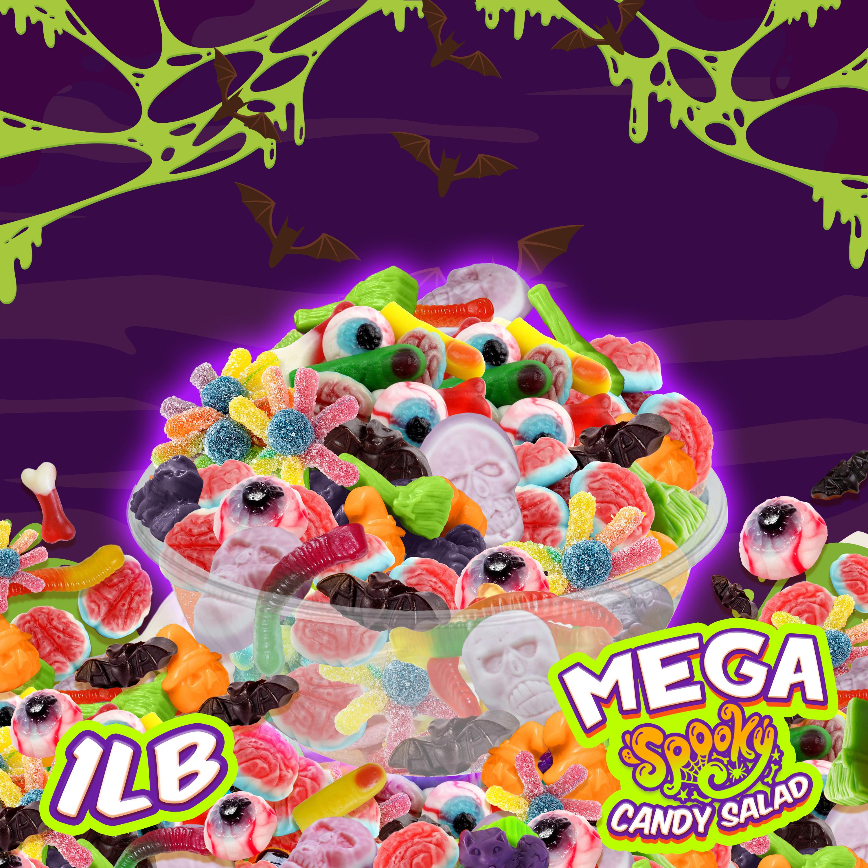 Mega Spooky Candy Salad - Customizable Halloween Gummy Mix with Toppers and Slime