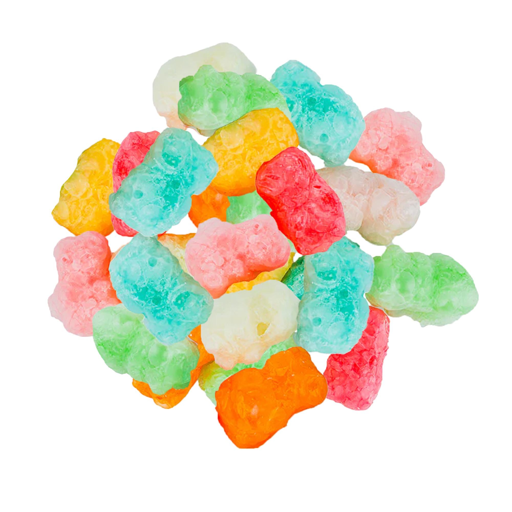 Freeze Dried Sour Neon Bears 2oz Bag of Crunchy, Sweet and Sour Intense Flavor Snack