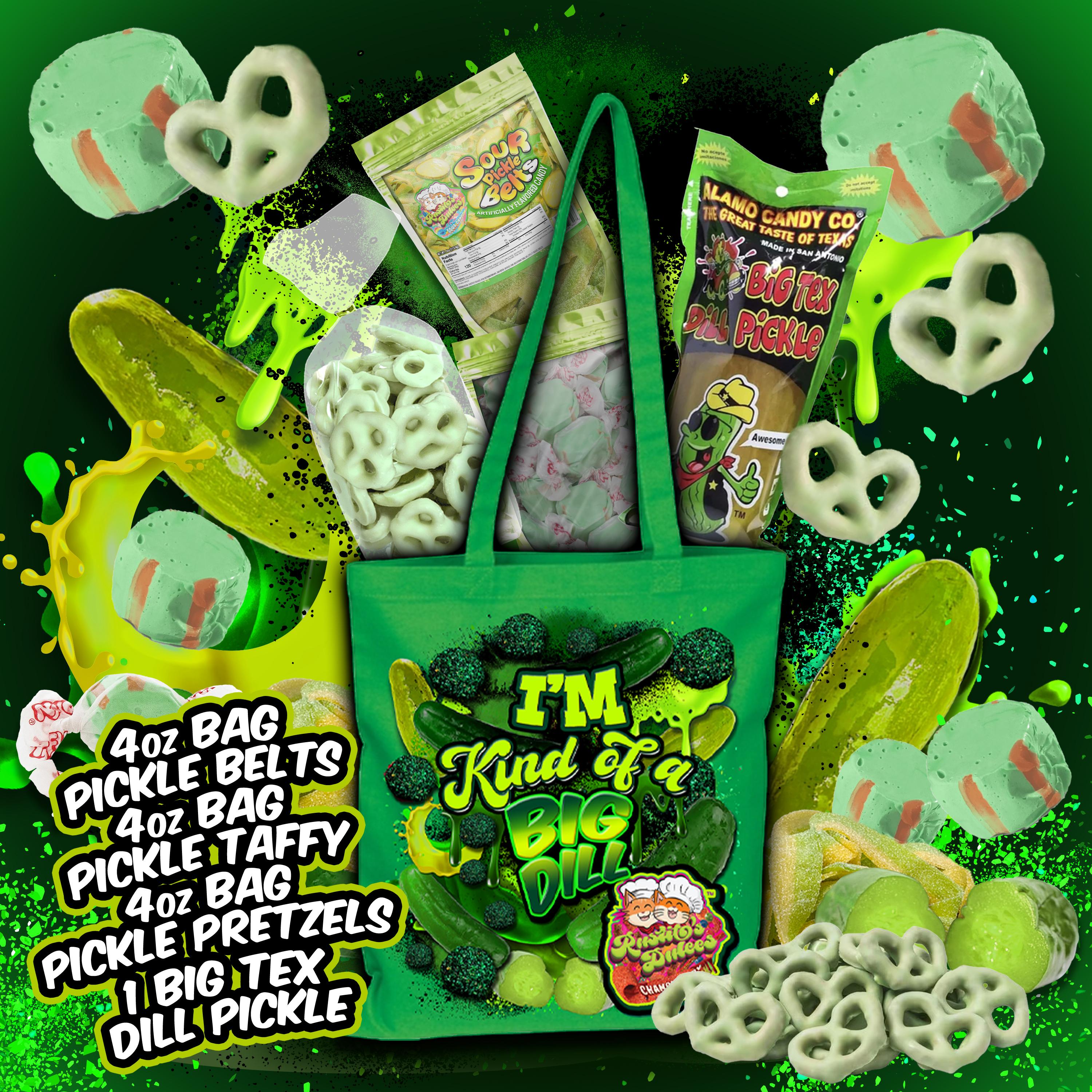 I'm Kind of a Big Dill - Pickle Lover's Bundle with Sour Pickle Belts, Pickle Taffy, Dill Pickle Yogurt Pretzels & More