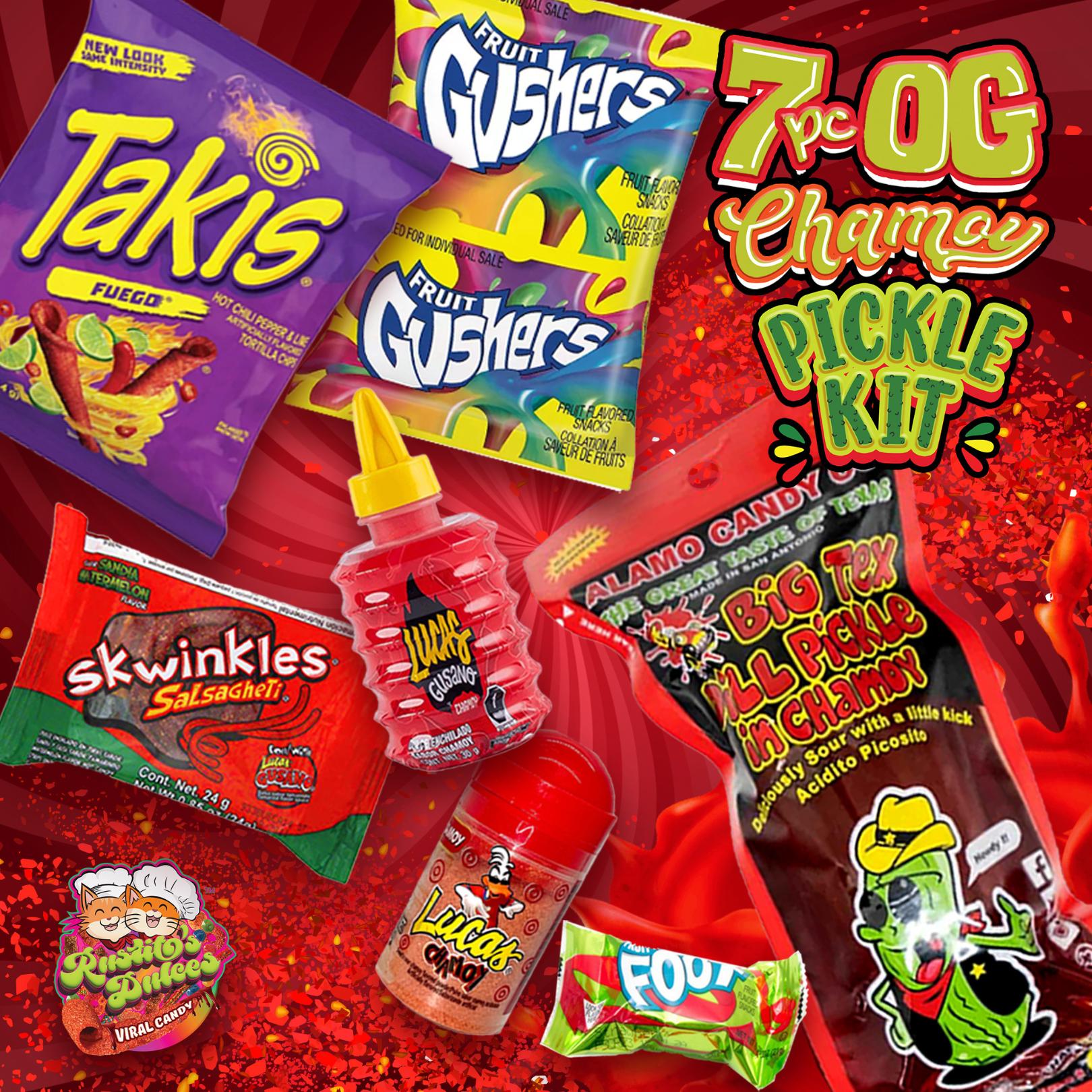 OG Chamoy Pickle Kit - The Viral Sensation with Big Tex Chamoy Pickle, Fruit Snacks, Takis, and More! Snacks Pickled