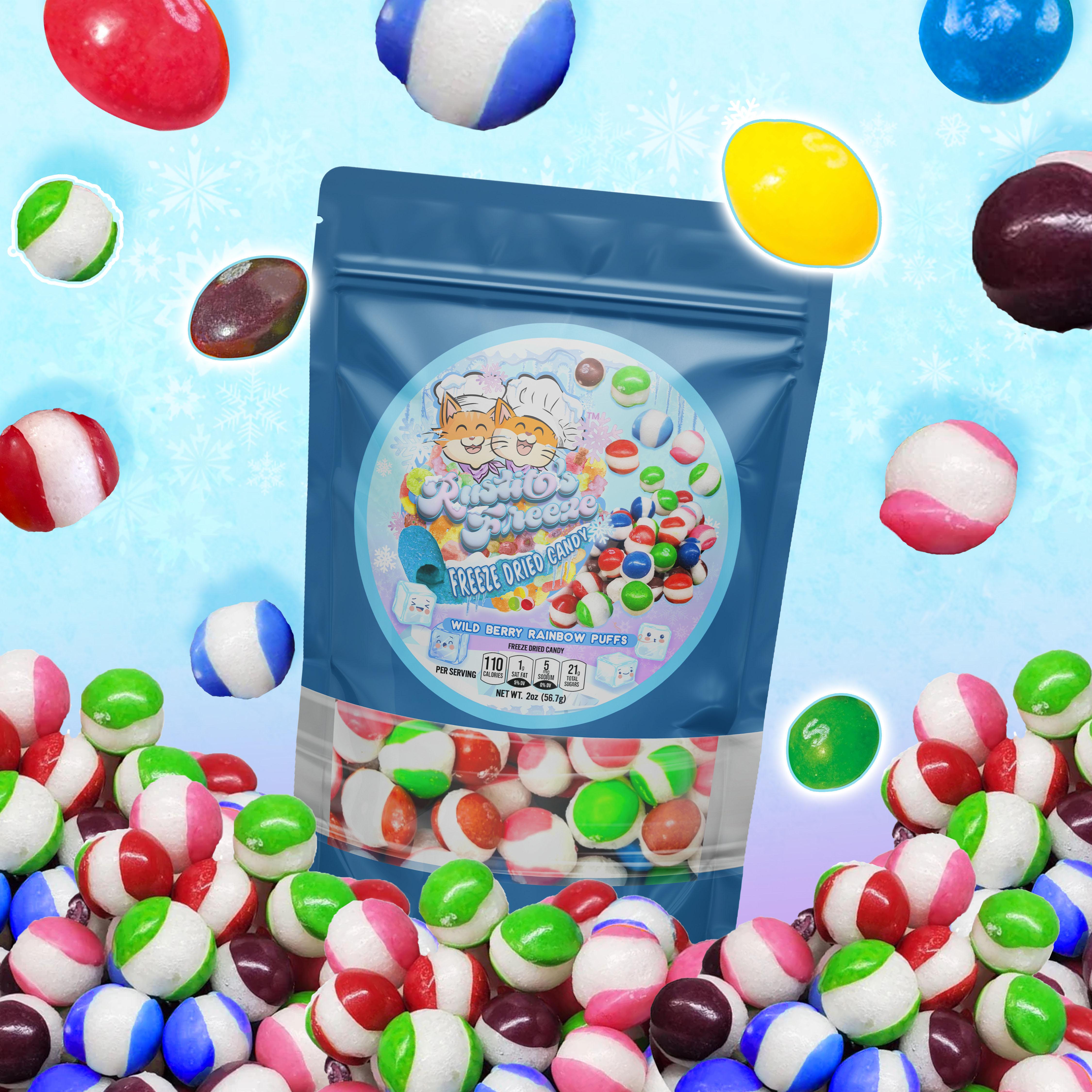 Freeze Dried Wild Berry Rainbow Puffs freezedriedsour candy