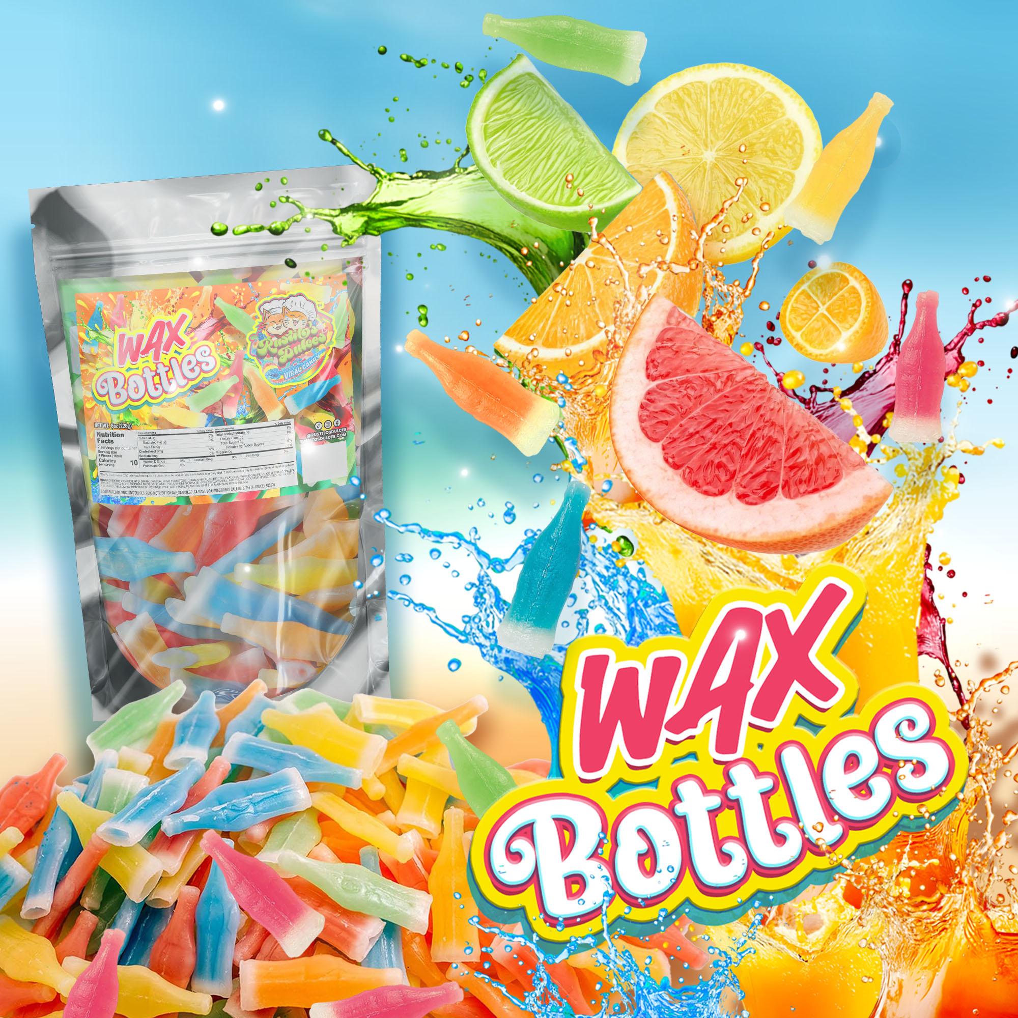 Wax Bottles Candy - Nik-L-Nip Colorful Wax Containers for a