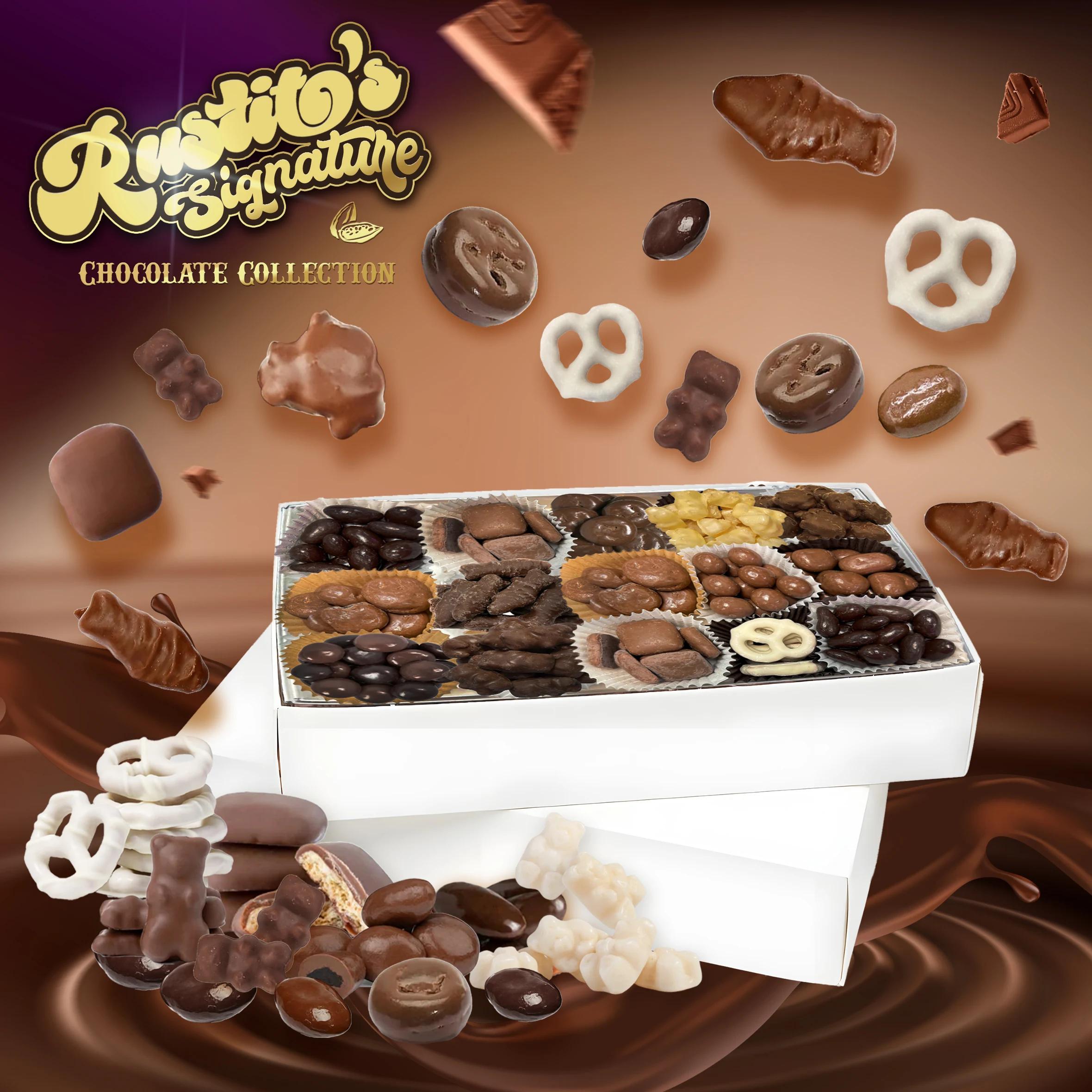 Signature Chocolate Selection Gift Box - Custom Mix of Indulgent Milk & White Chocolate with Crunchy Textures