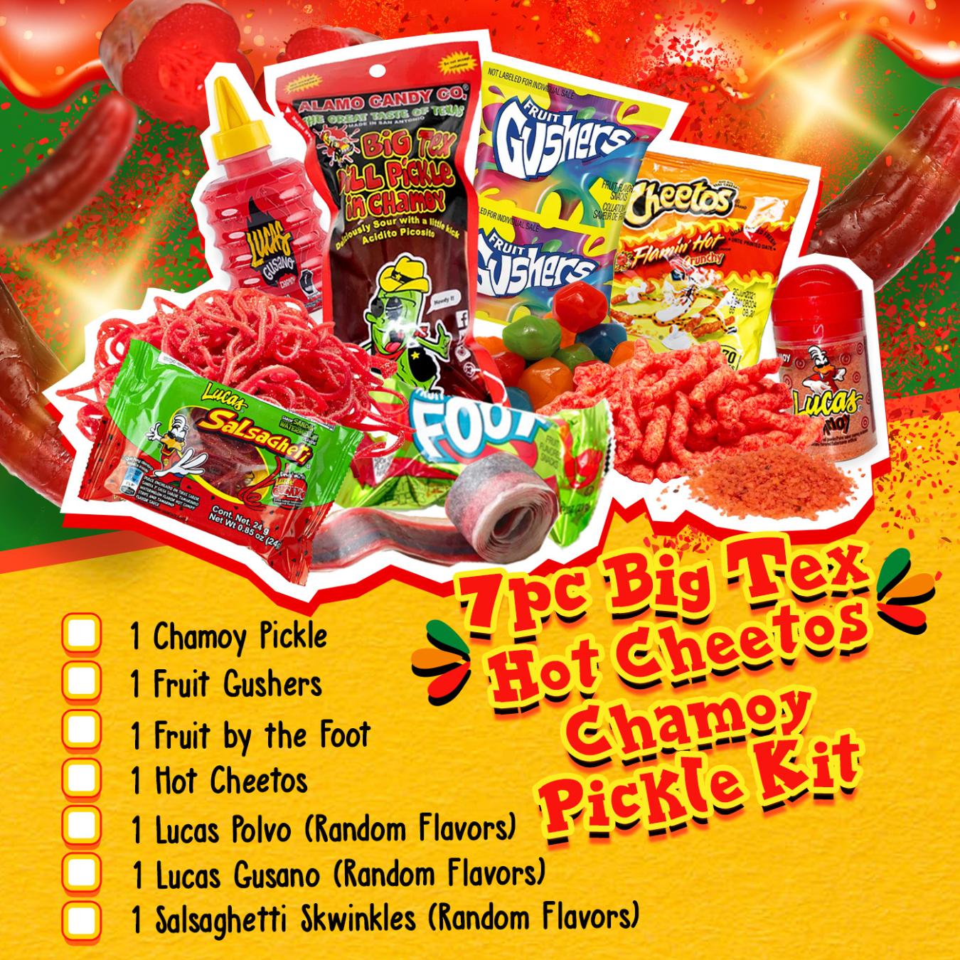 7pc. Big Tex Hot Cheetos Chamoy Pickle Kit