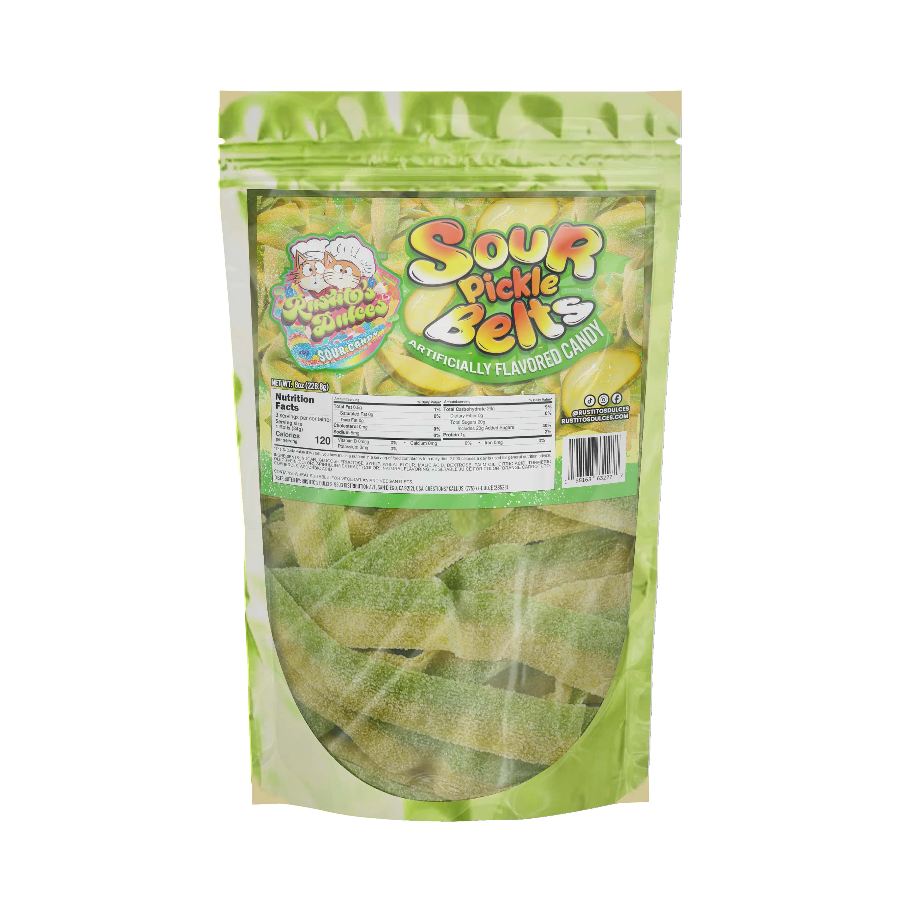 Sour Pickle Belts - The Ultimate Tangy Candy Obsession for Pickle Lovers Chewy Flavor Snack