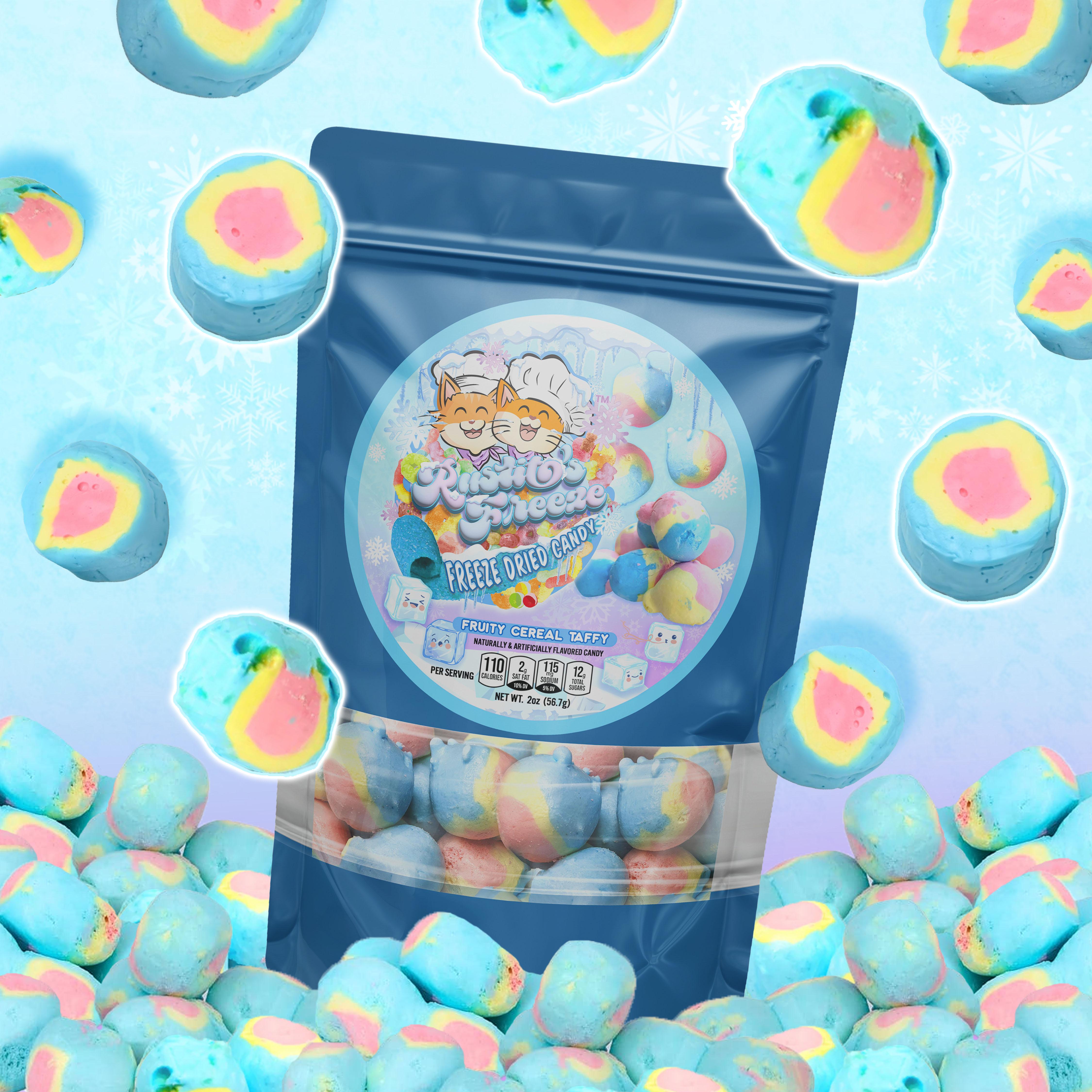Freeze-Dried Fruity Cereal Taffy - Crunchy, Flavor-Packed Candy with Classic Fruity Cereal Vibes