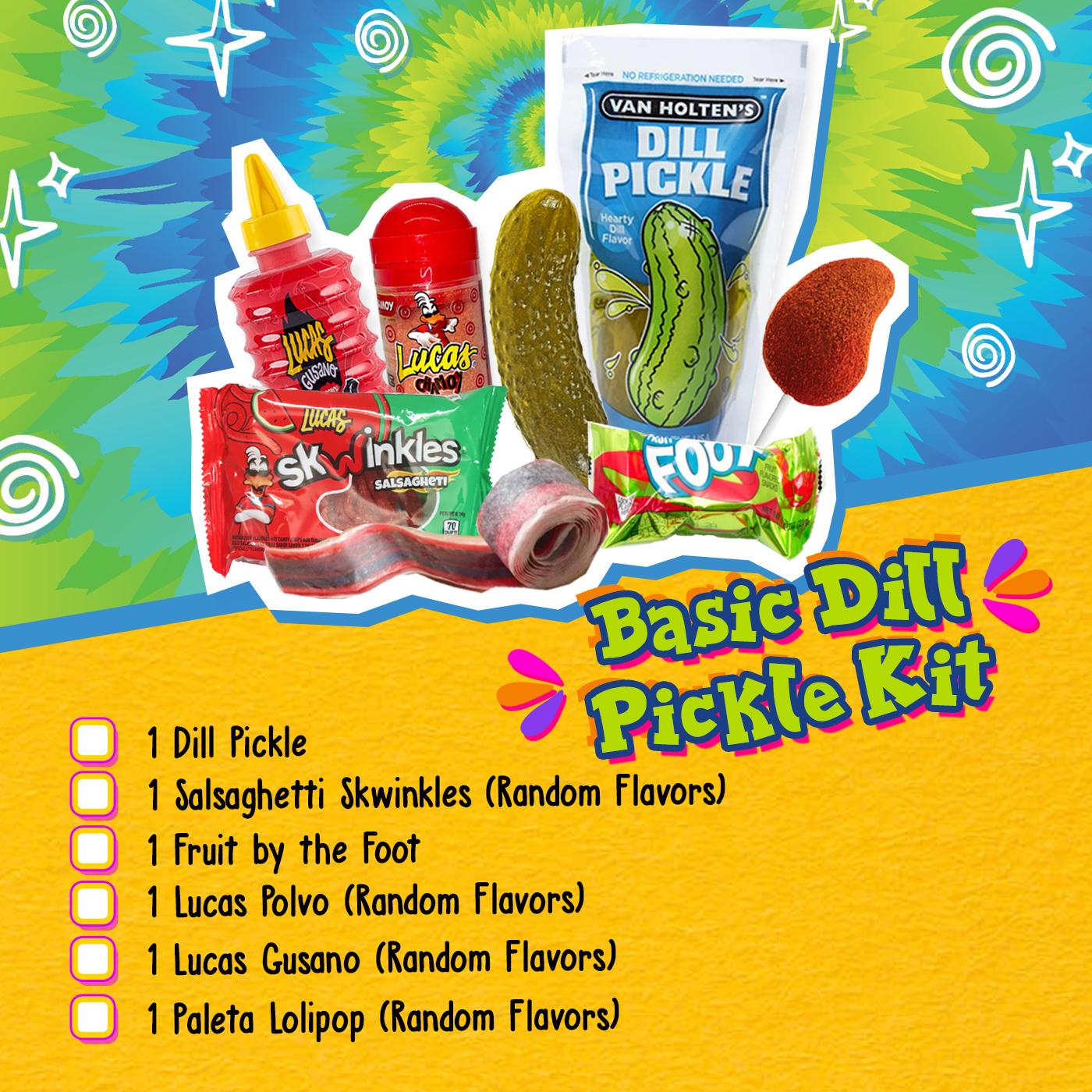 Basic Dill Pickle Kit with Salsaghetti Skwinkles, Lucas Polvo and More - Fruit Food Instant