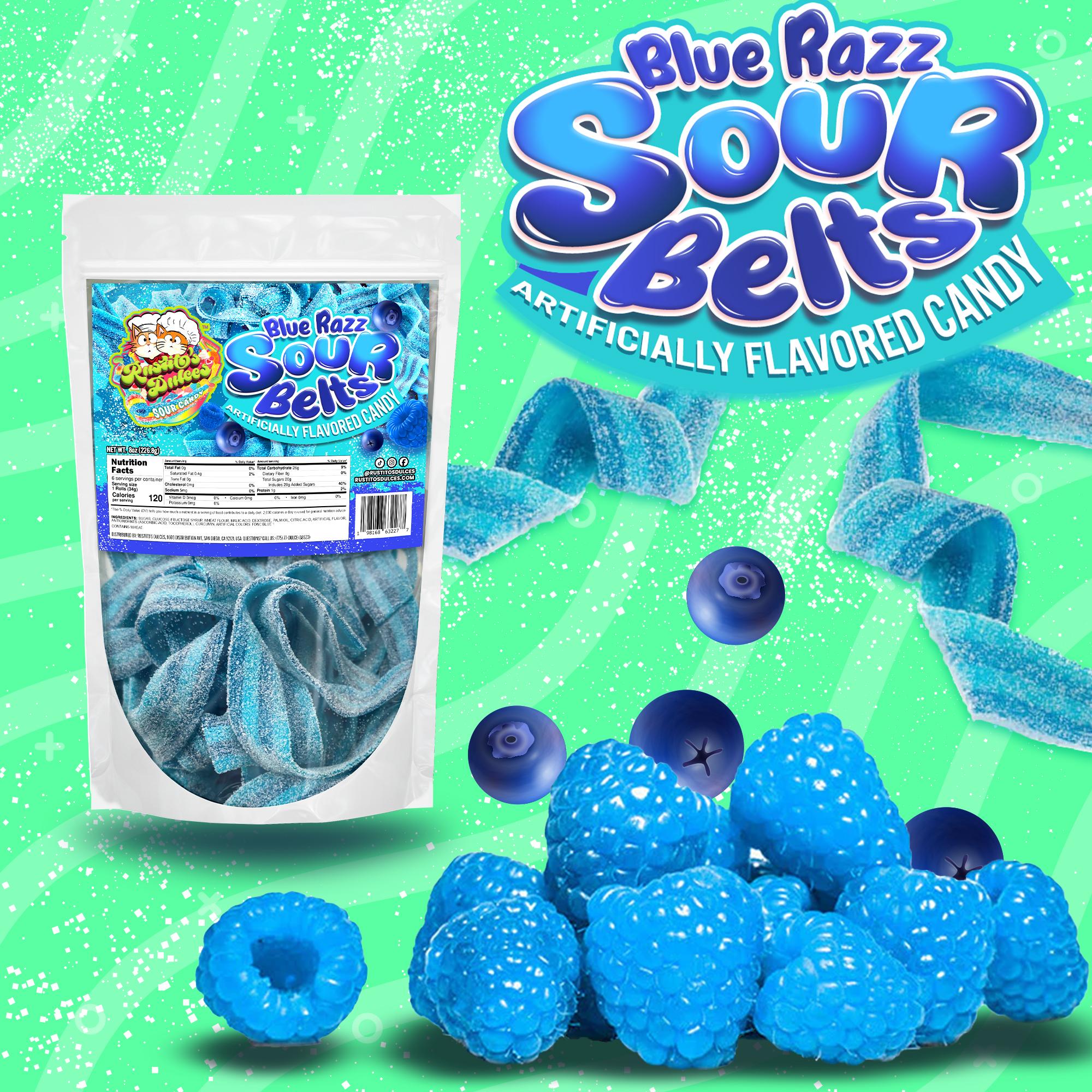 Blue Razz Sour Belts - Irresistibly Tangy Candy Treats for Sweet Tooth Cravings