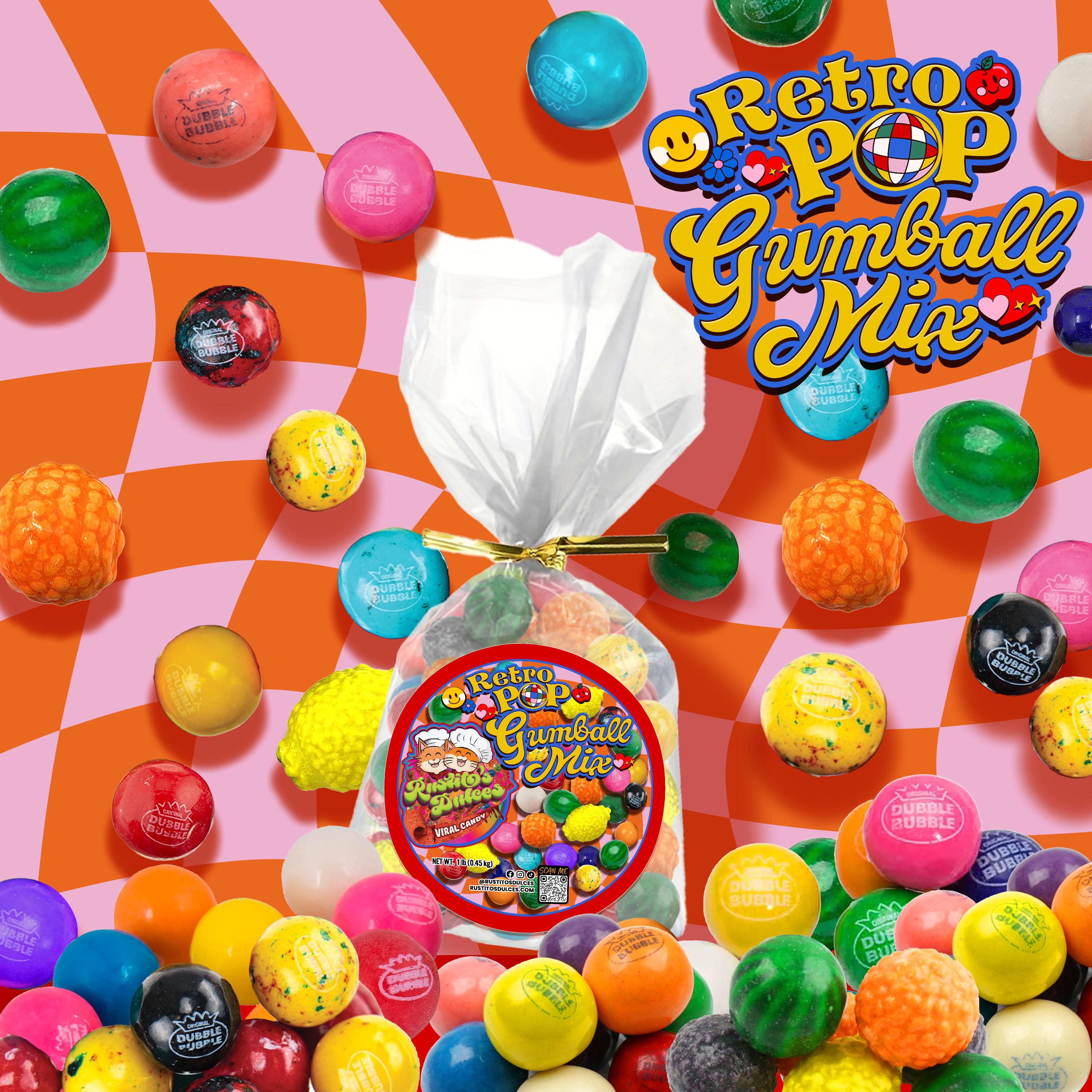 Retro Pop Gumball Mix - Classic Candy Shop Vibes with Berry Blast, Cotton Candy, and More