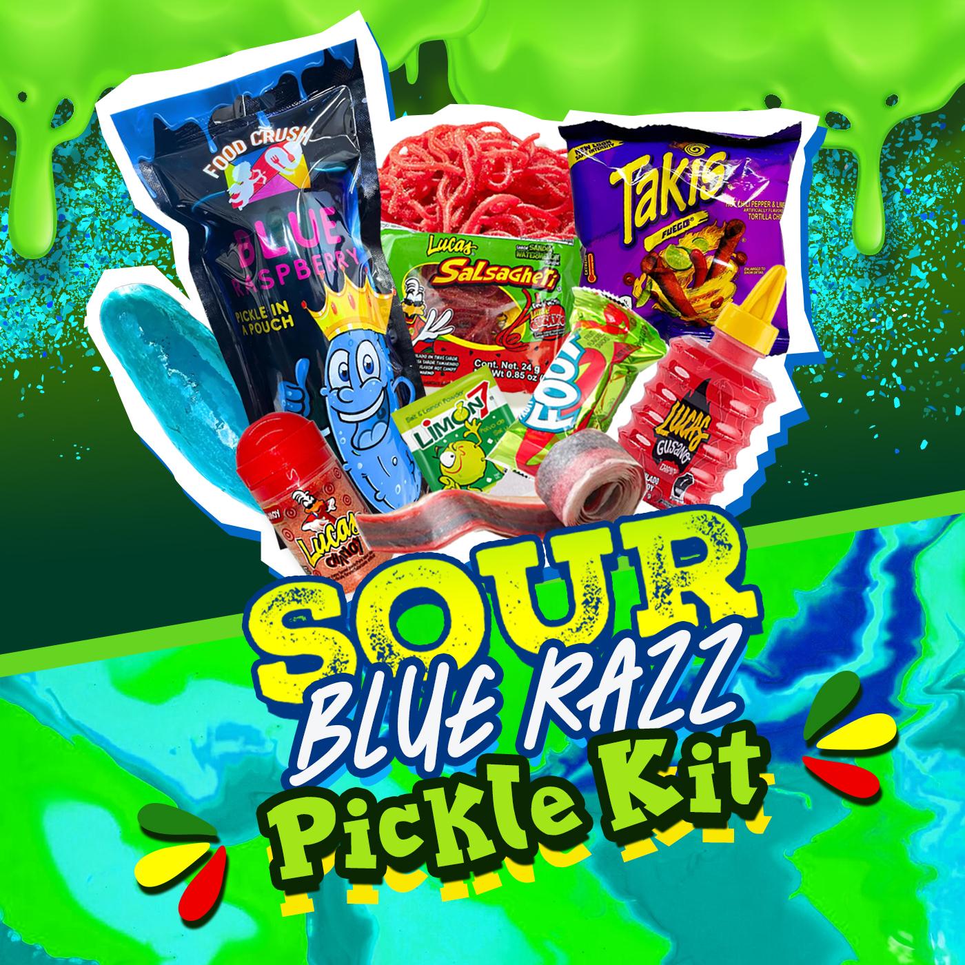 Food Crush Chamoy Pickle Kit - Cotton Candy Sour Blue Razz Grape Traditional Chamoy Mango Tangy Chili Lime