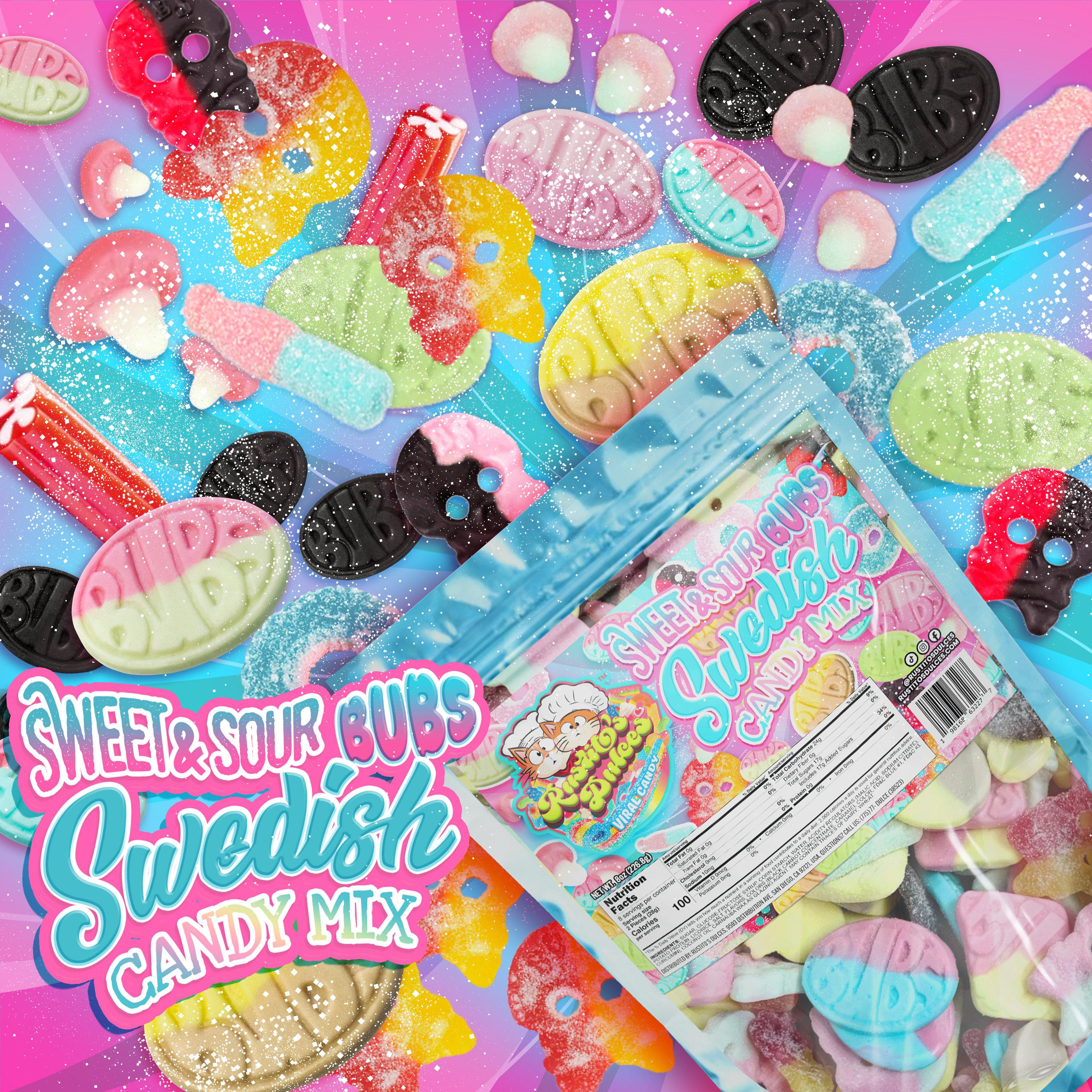 Bubs Swedish Candy Mix - Sweet, Sour, or Both for a Delicious Treat with Less Sugar and More Flavor Snack