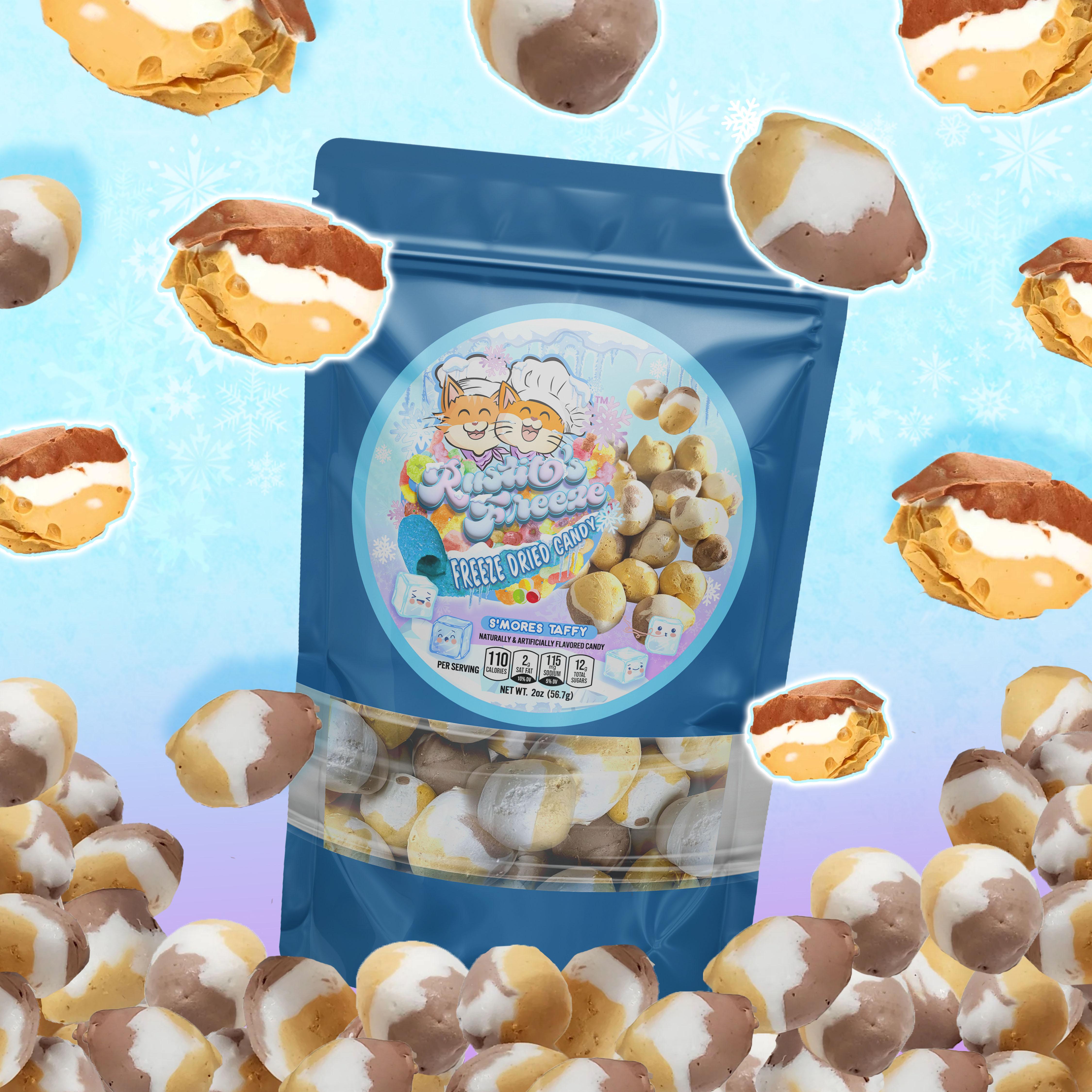 Freeze-Dried S’mores Taffy - Chewy Chocolate, Marshmallow & Graham Crunch Candy
