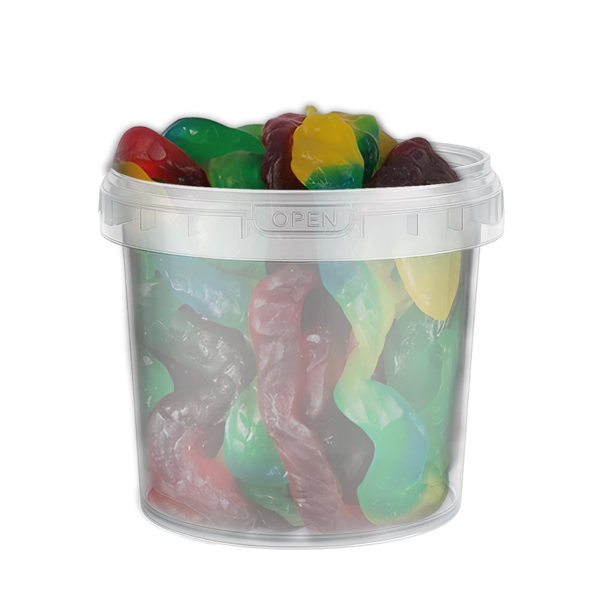 Giant Gummy Snakes in a Bucket - Fruity, Chewy, Nearly 3-Foot Long Candy Treats