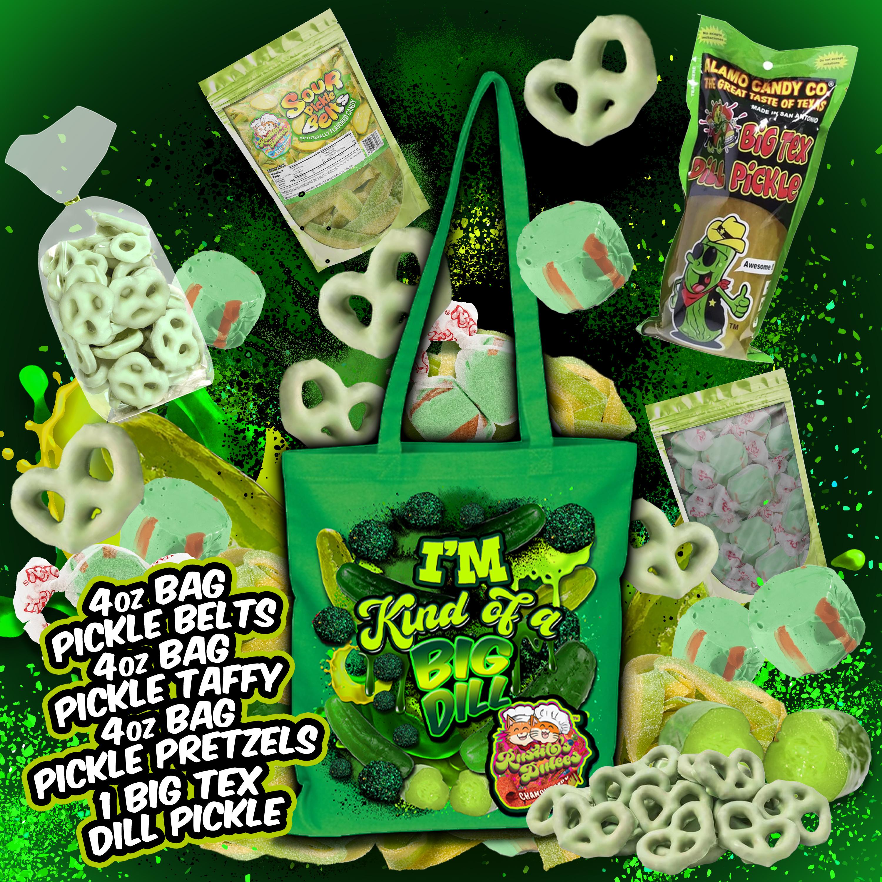 I'm Kind of a Big Dill - Pickle Lover's Bundle with Sour Pickle Belts, Pickle Taffy, Dill Pickle Yogurt Pretzels & More