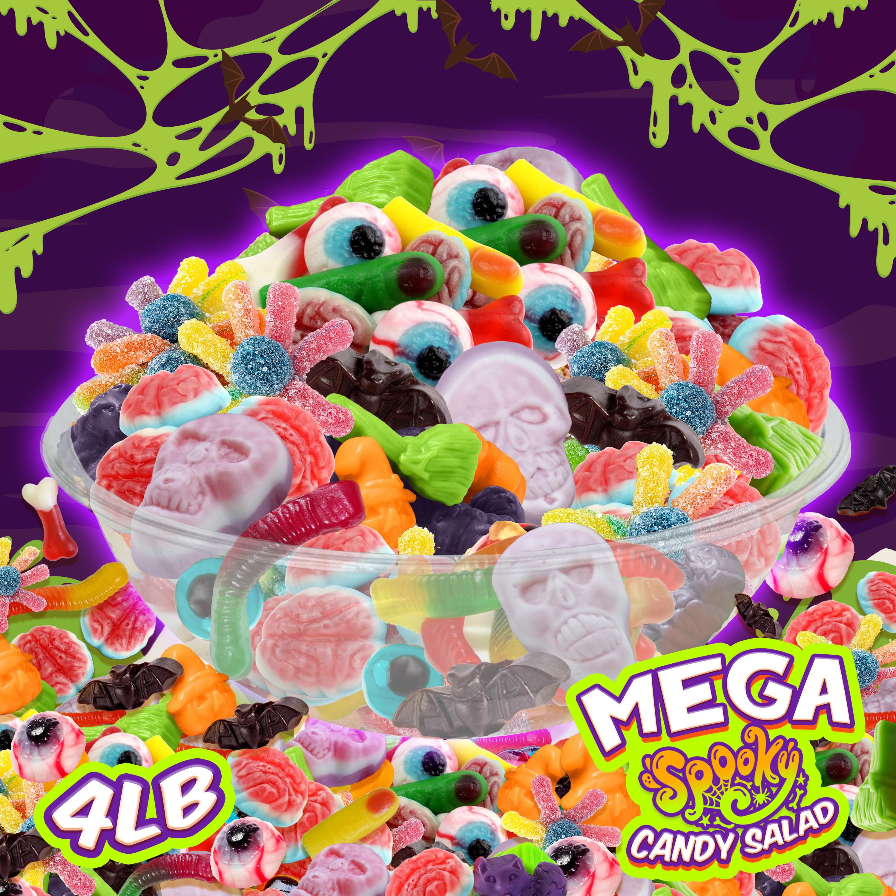 Mega Spooky Candy Salad - Customizable Halloween Gummy Mix with Toppers and Slime