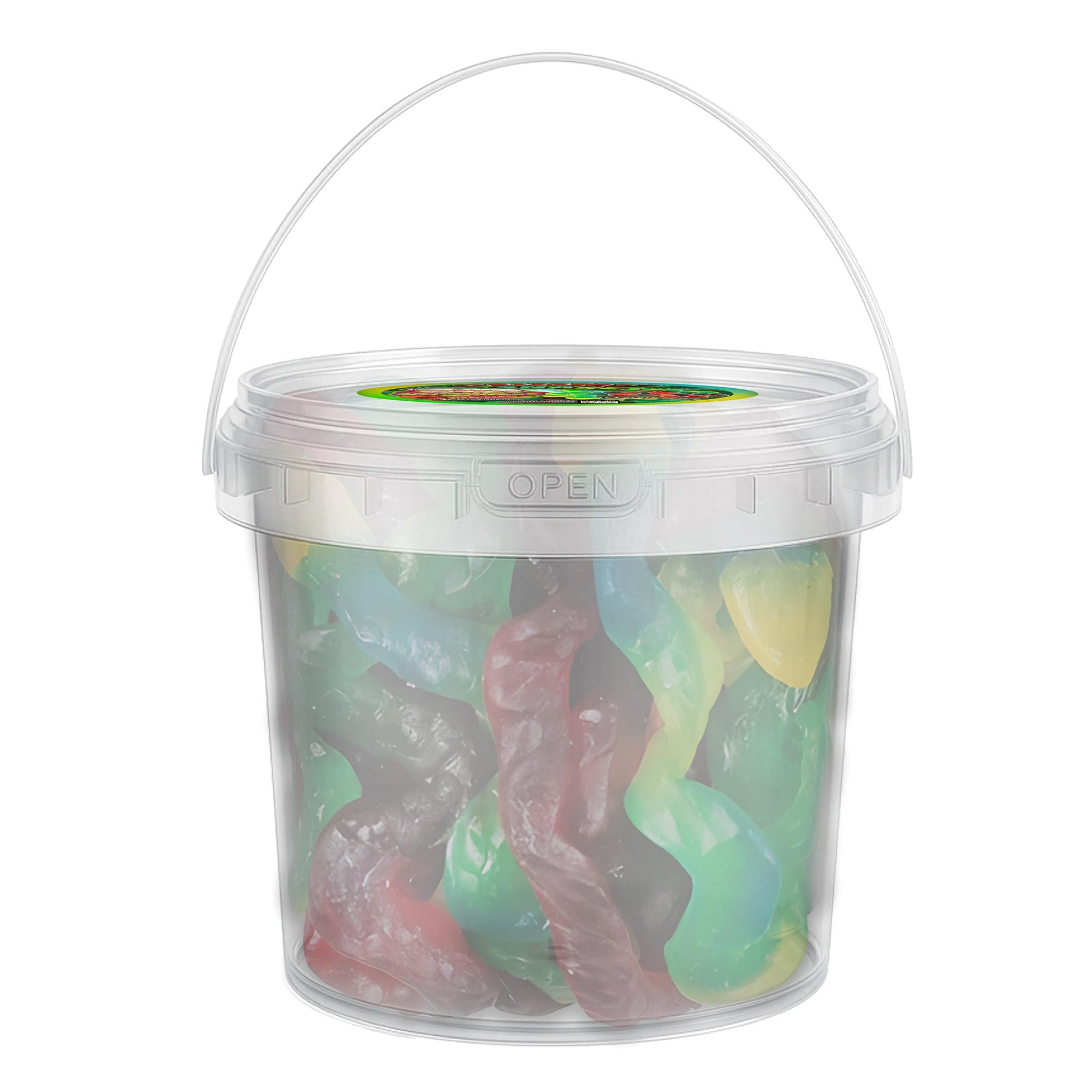 Giant Gummy Snakes in a Bucket - Fruity, Chewy, Nearly 3-Foot Long Candy Treats