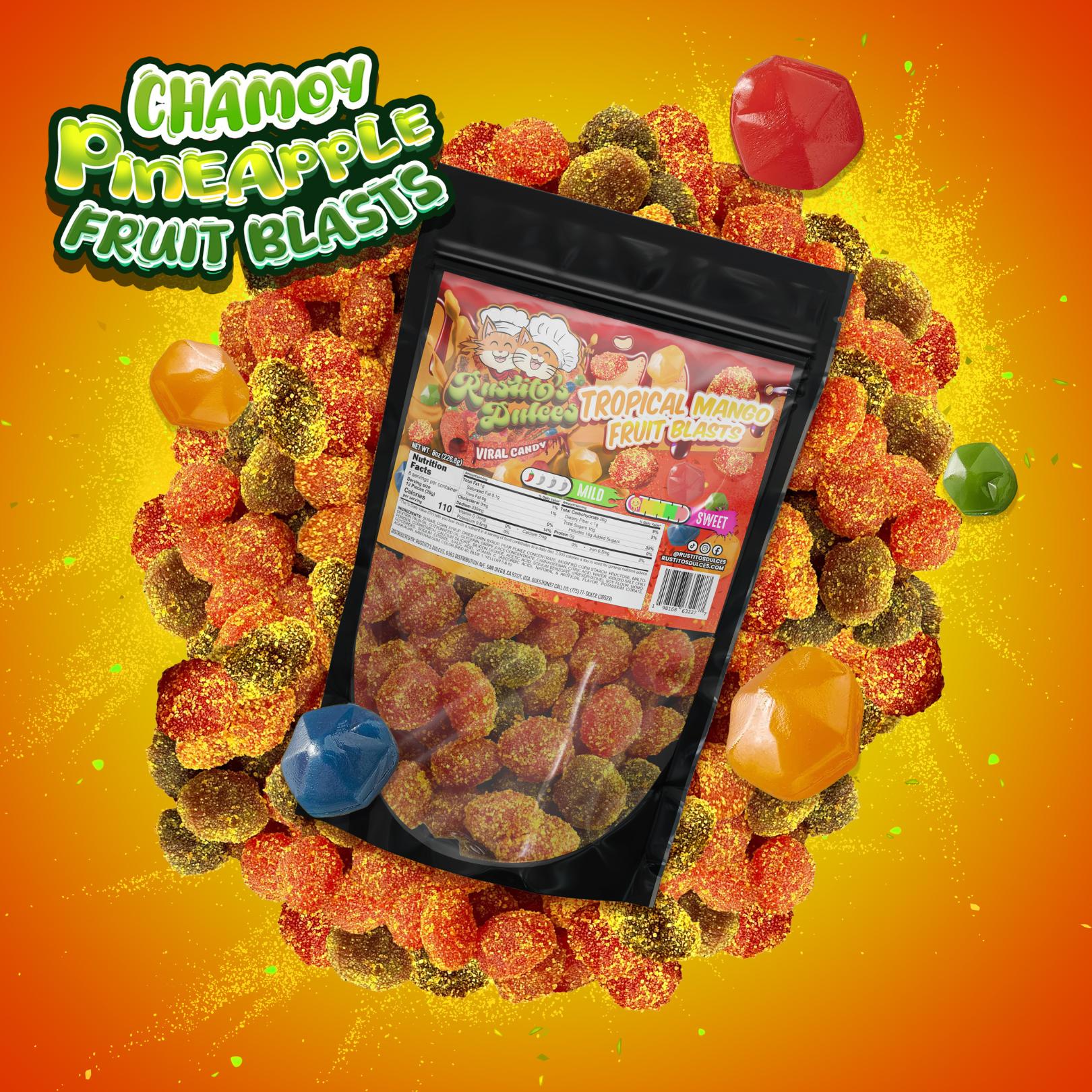 Chamoy Pineapple Fruit Blasts Irresistibly Chewy Tropical Snack Candy Bursting with Flavor Sweet Sugar