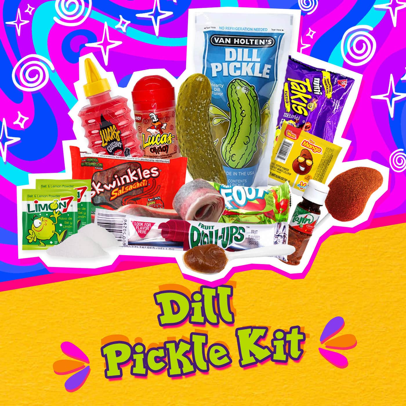 Dill Pickle Kit with Chamoy and Tajin Powder