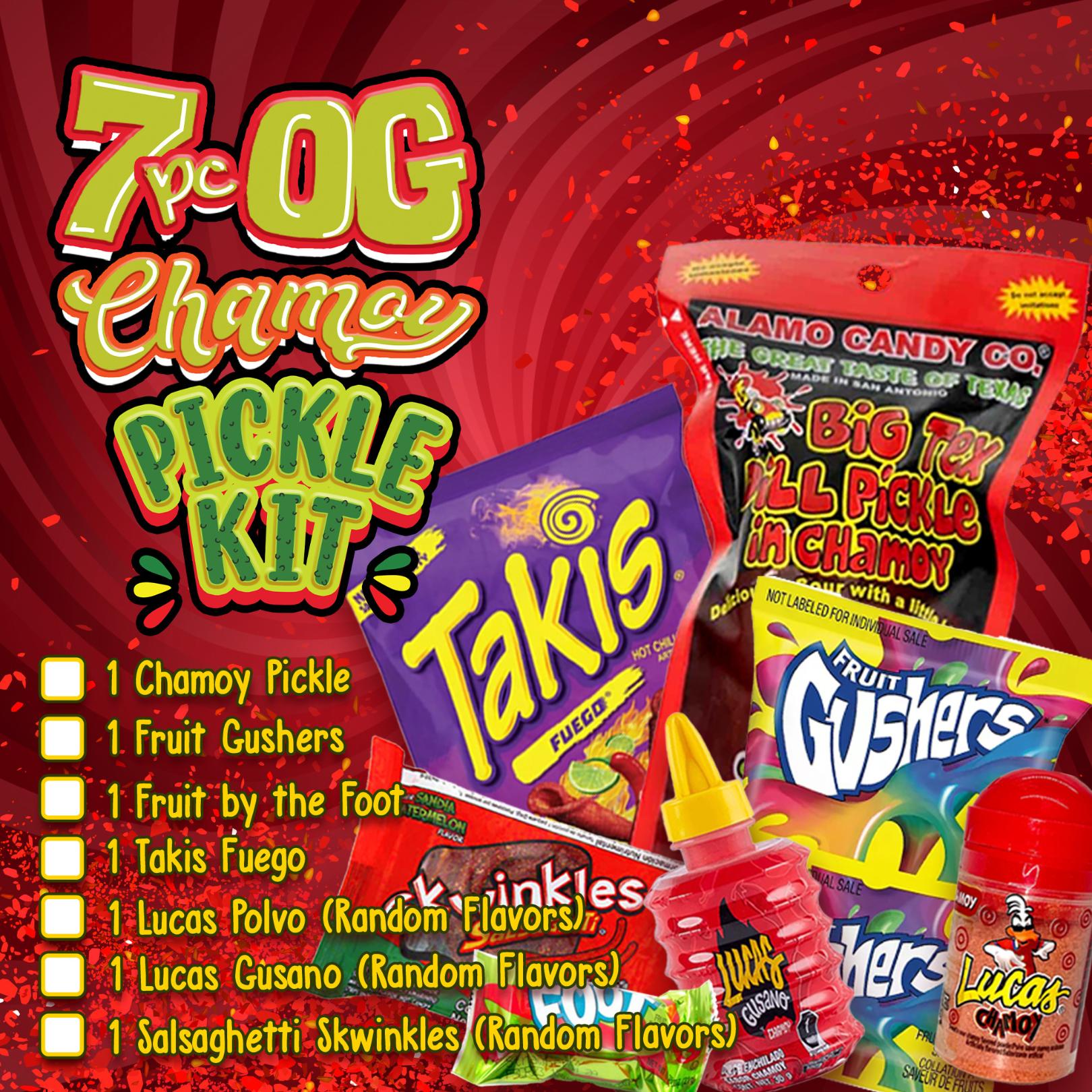 OG Chamoy Pickle Kit - The Viral Sensation with Big Tex Chamoy Pickle, Fruit Snacks, Takis, and More! Snacks Pickled