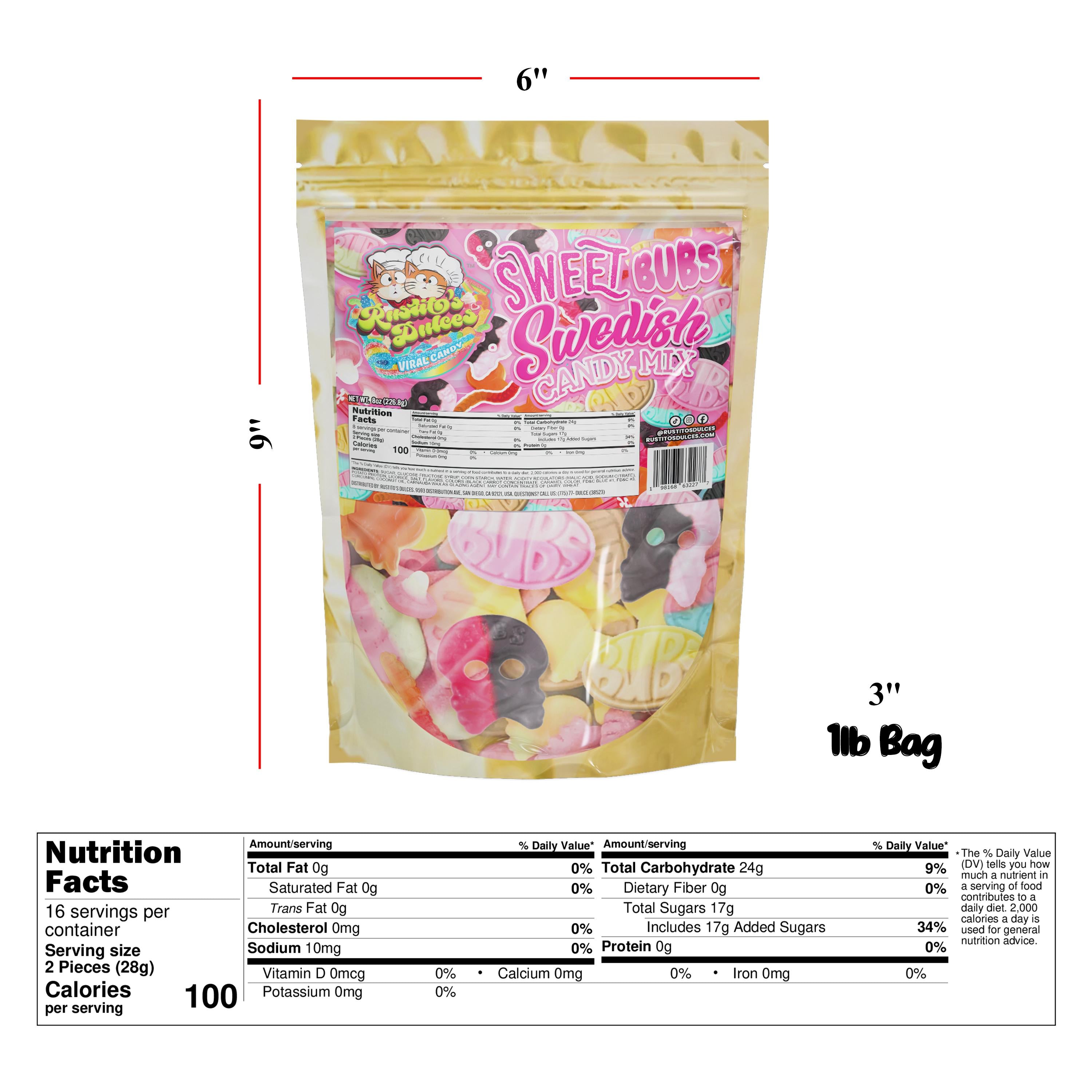 Bubs Swedish Candy Mix - Sweet, Sour, or Both for a Delicious Treat with Less Sugar and More Flavor Snack