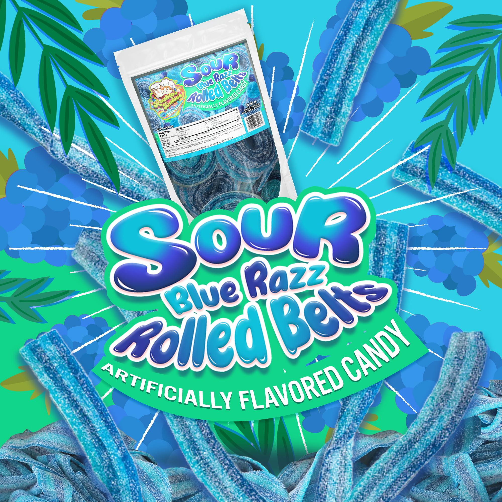 Blue Razz Sour Belts - Irresistibly Tangy Candy Treats for Sweet Tooth Cravings