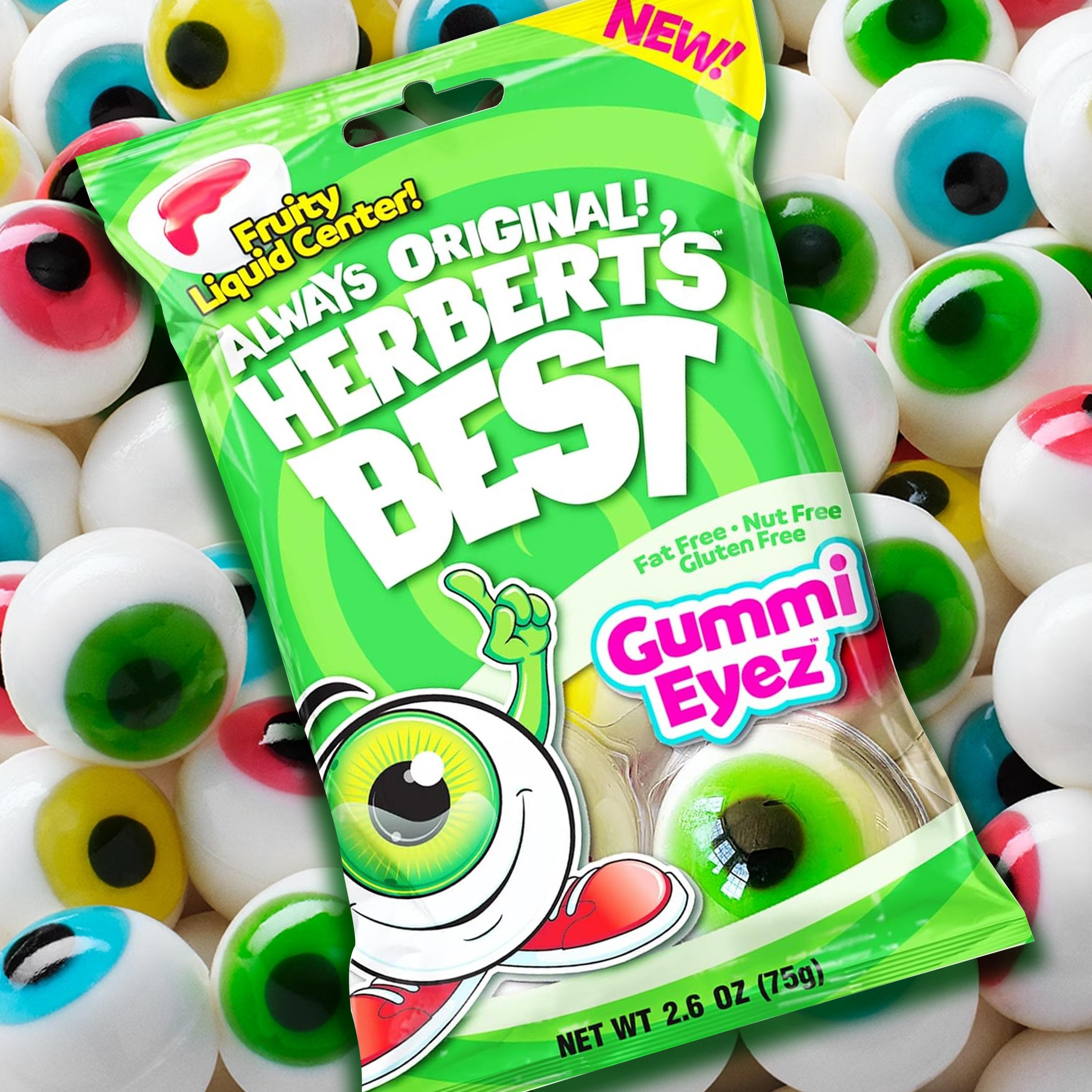 Herbert's Best Gummi Eyez Candy with Fruit Flavored Liquid Center - Fun and Flavorful Chewy Sweet Treats