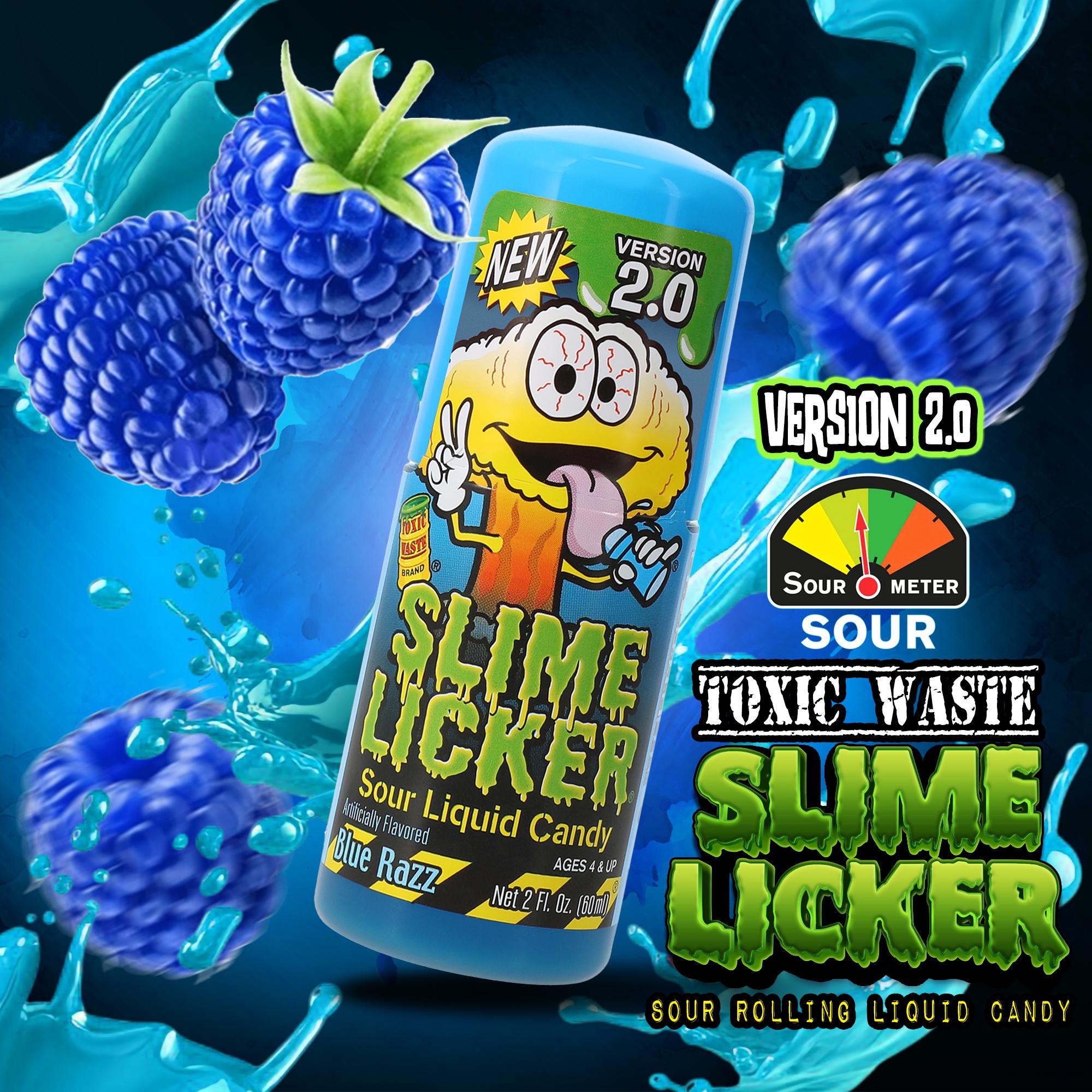 Toxic Waste New Slime Licker Sour Liquid Roller Candy Version 2.0 - sweet yet sour strawberry & the zingy blue razz