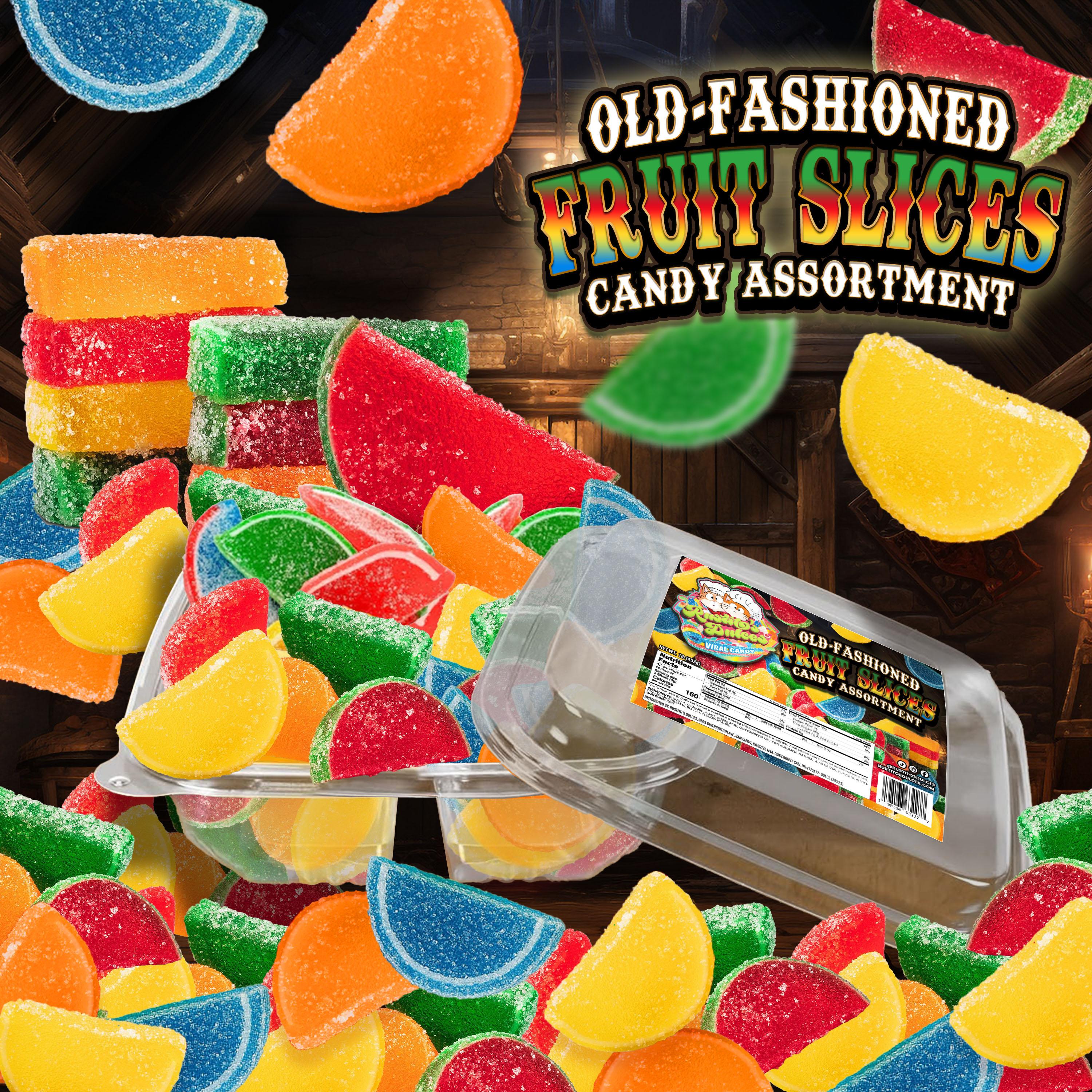 Old-Fashioned Fruit Slice Candy Assortment - Bright, Chewy, Bursting with Flavor