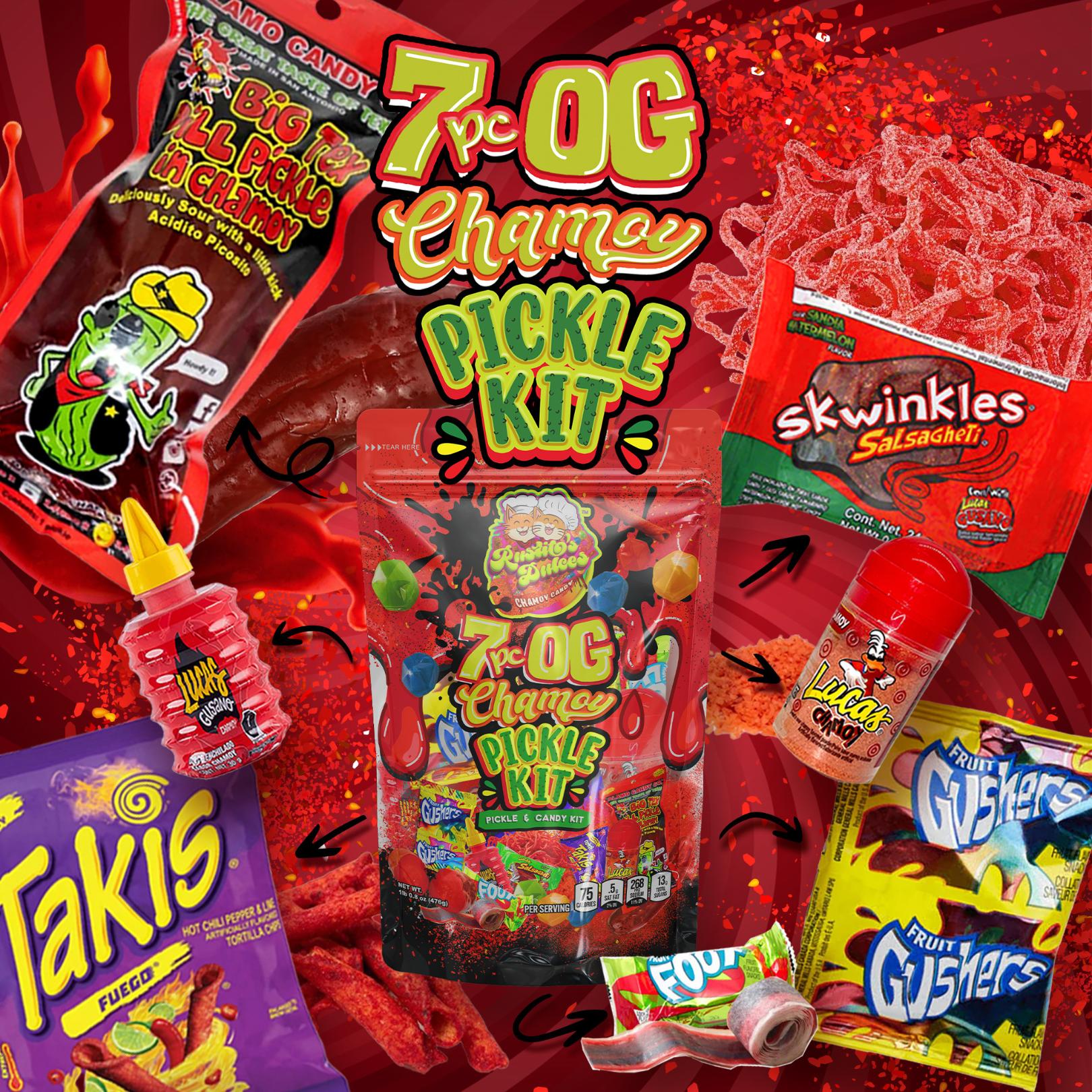 OG Chamoy Pickle Kit - The Viral Sensation with Big Tex Chamoy Pickle, Fruit Snacks, Takis, and More! Snacks Pickled