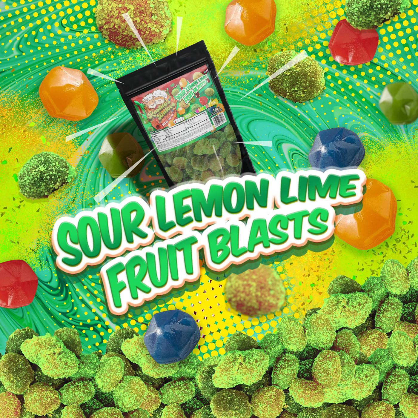 Sour Lemon Lime Fruit Blasts Enchilados - Sour, Tangy, Spicy Candy Snack & Bursting with Flavor!