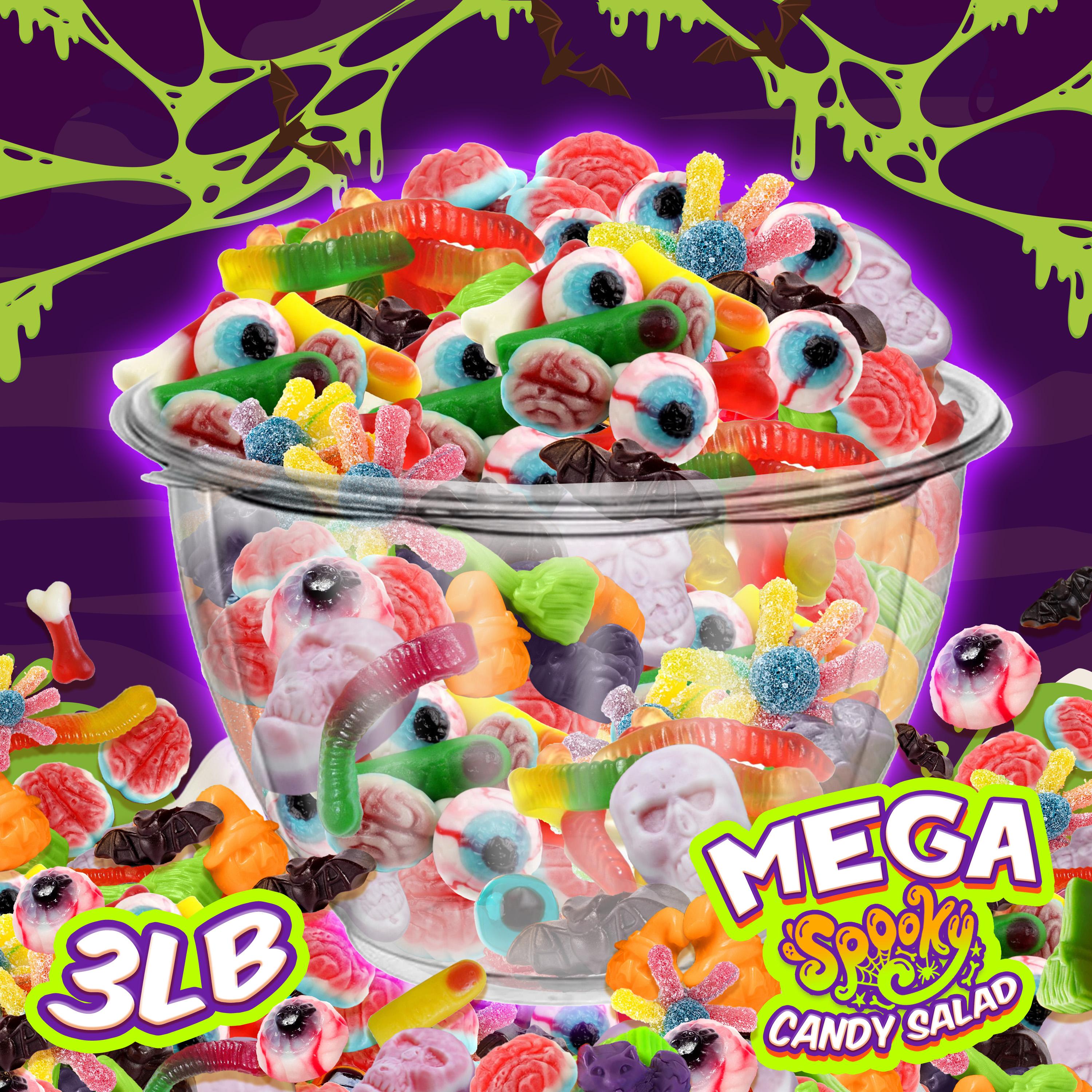 Mega Spooky Candy Salad - Customizable Halloween Gummy Mix with Toppers and Slime