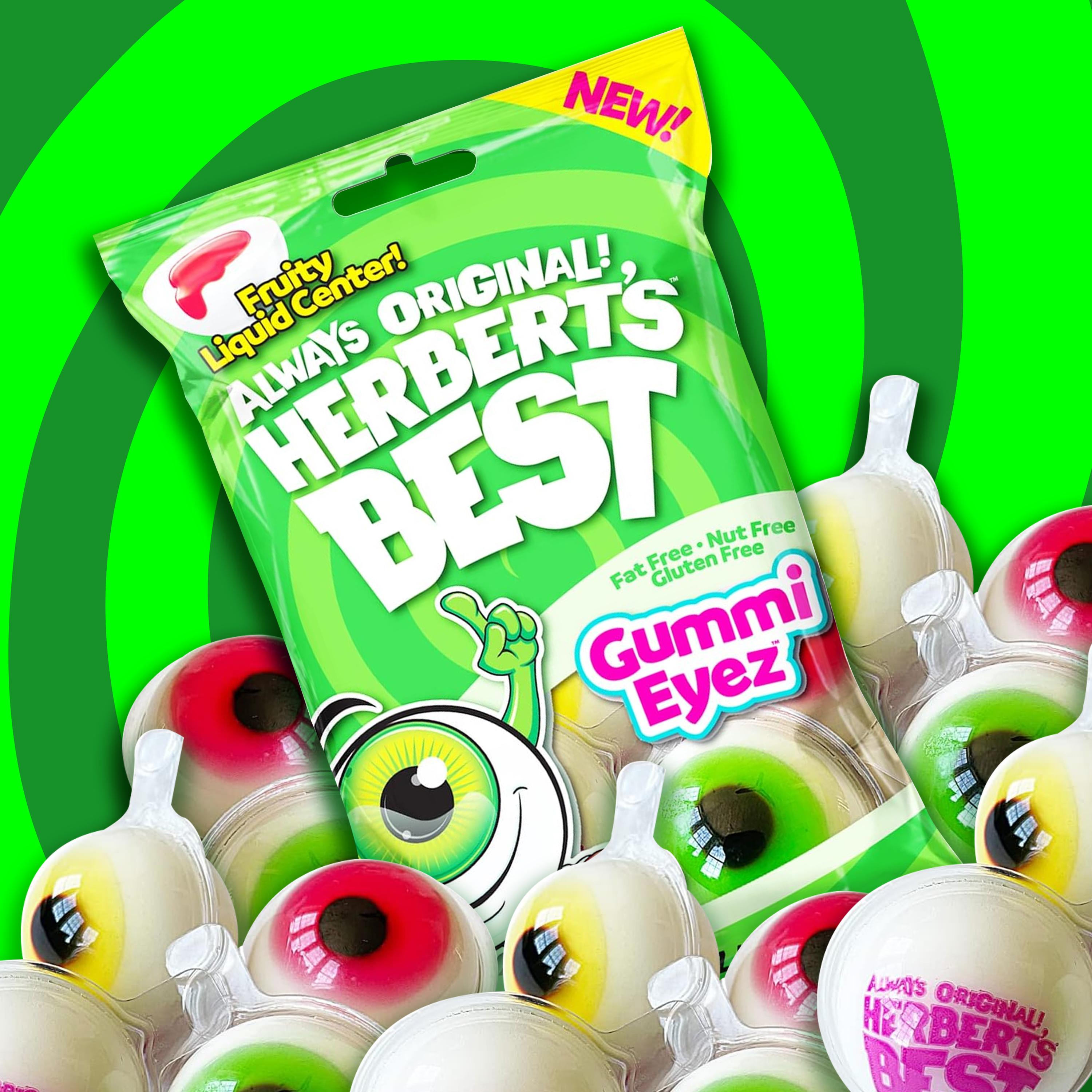 Herbert's Best Gummi Eyez Candy with Fruit Flavored Liquid Center - Fun and Flavorful Chewy Sweet Treats