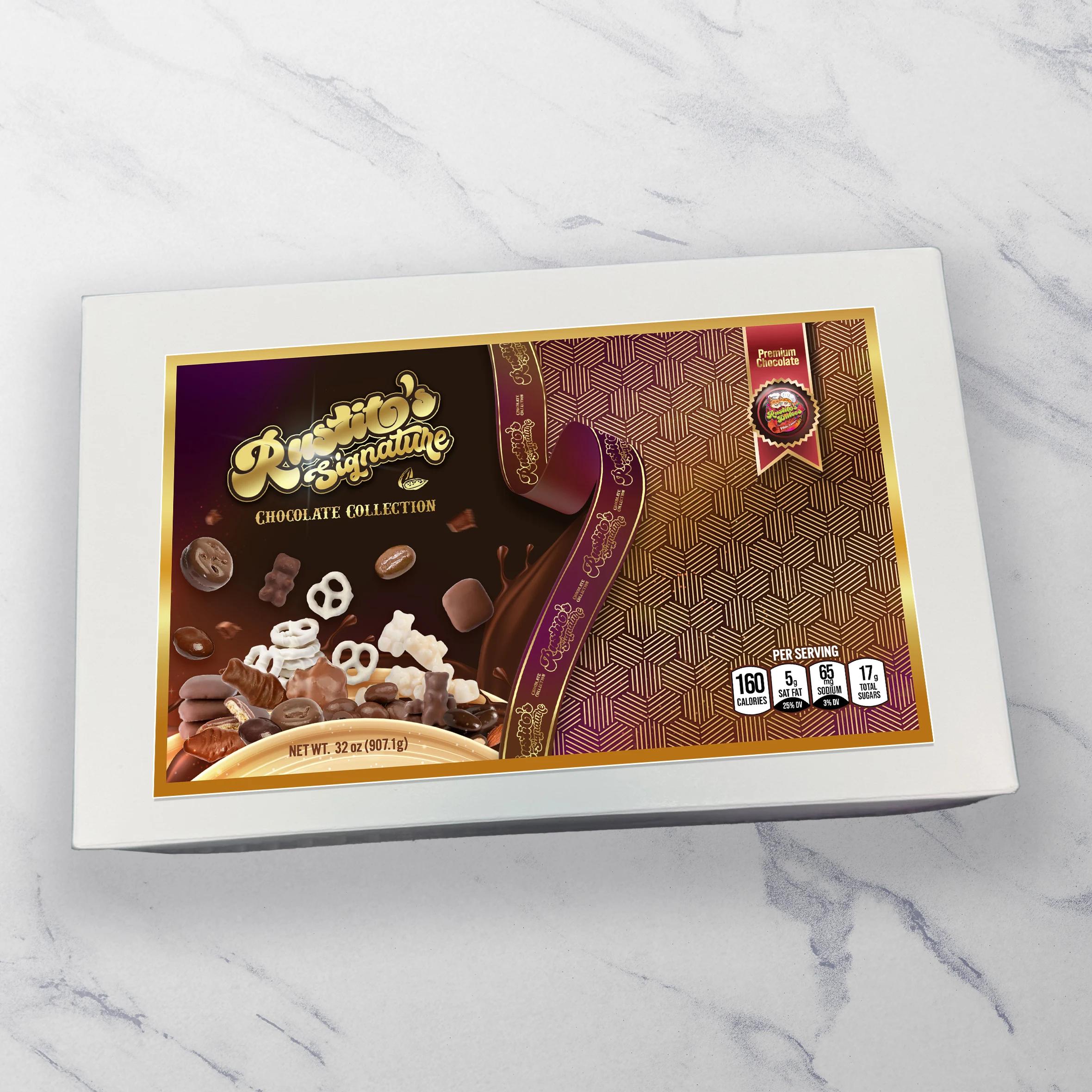 Signature Chocolate Selection Gift Box - Custom Mix of Indulgent Milk & White Chocolate with Crunchy Textures