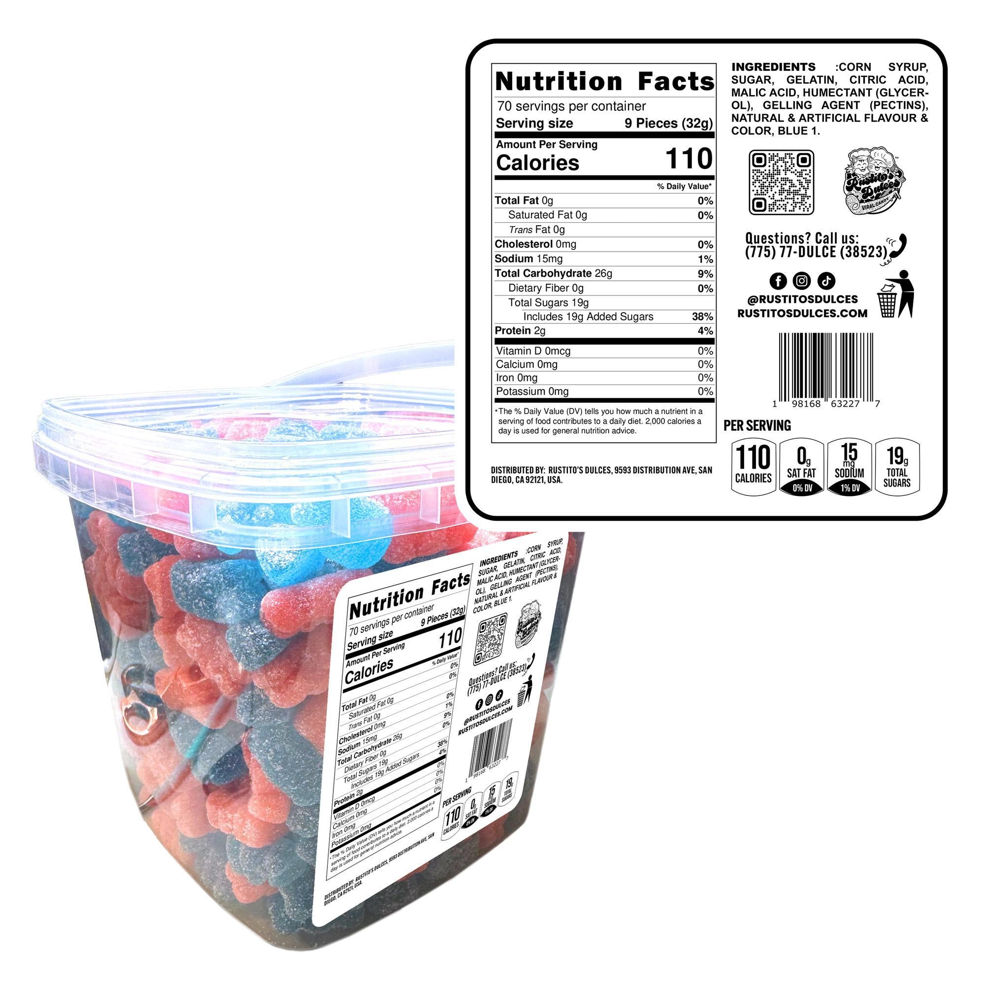 Wacky Watermelon Blastin Bears Gummy Mix - 5lb Tub Sour Flavored Candy Sweet