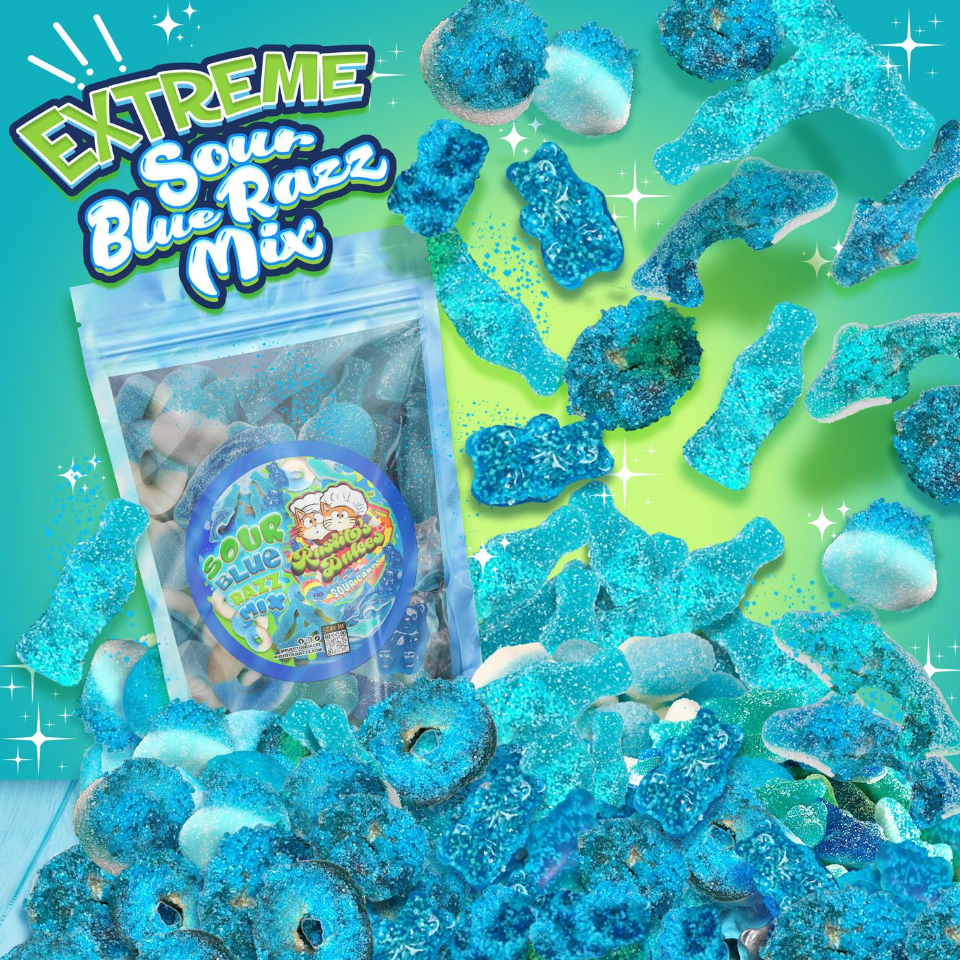 Extreme Sour Blue Razz Gummy Mix - Bold, Blue, and Brutally Delicious Gummy Mix Candy Snack