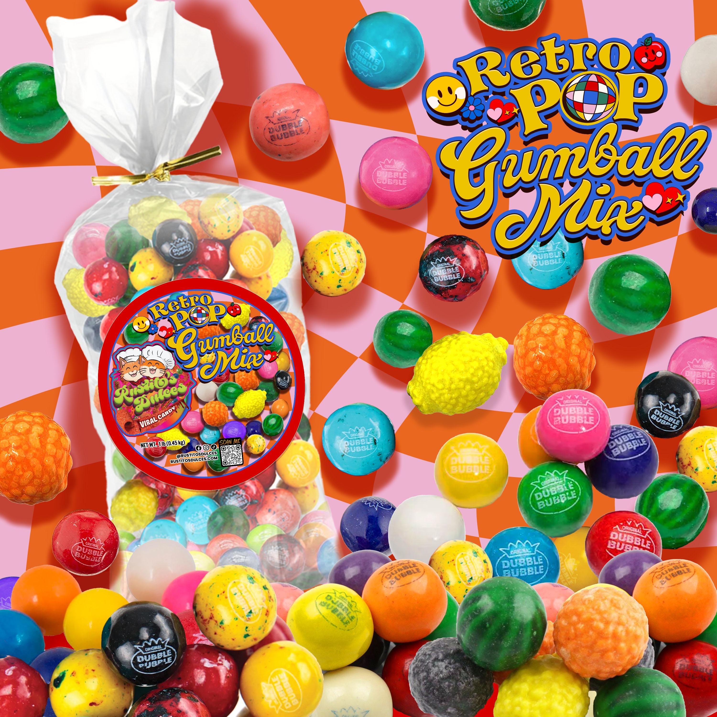 Retro Pop Gumball Mix - Classic Candy Shop Vibes with Berry Blast, Cotton Candy, and More