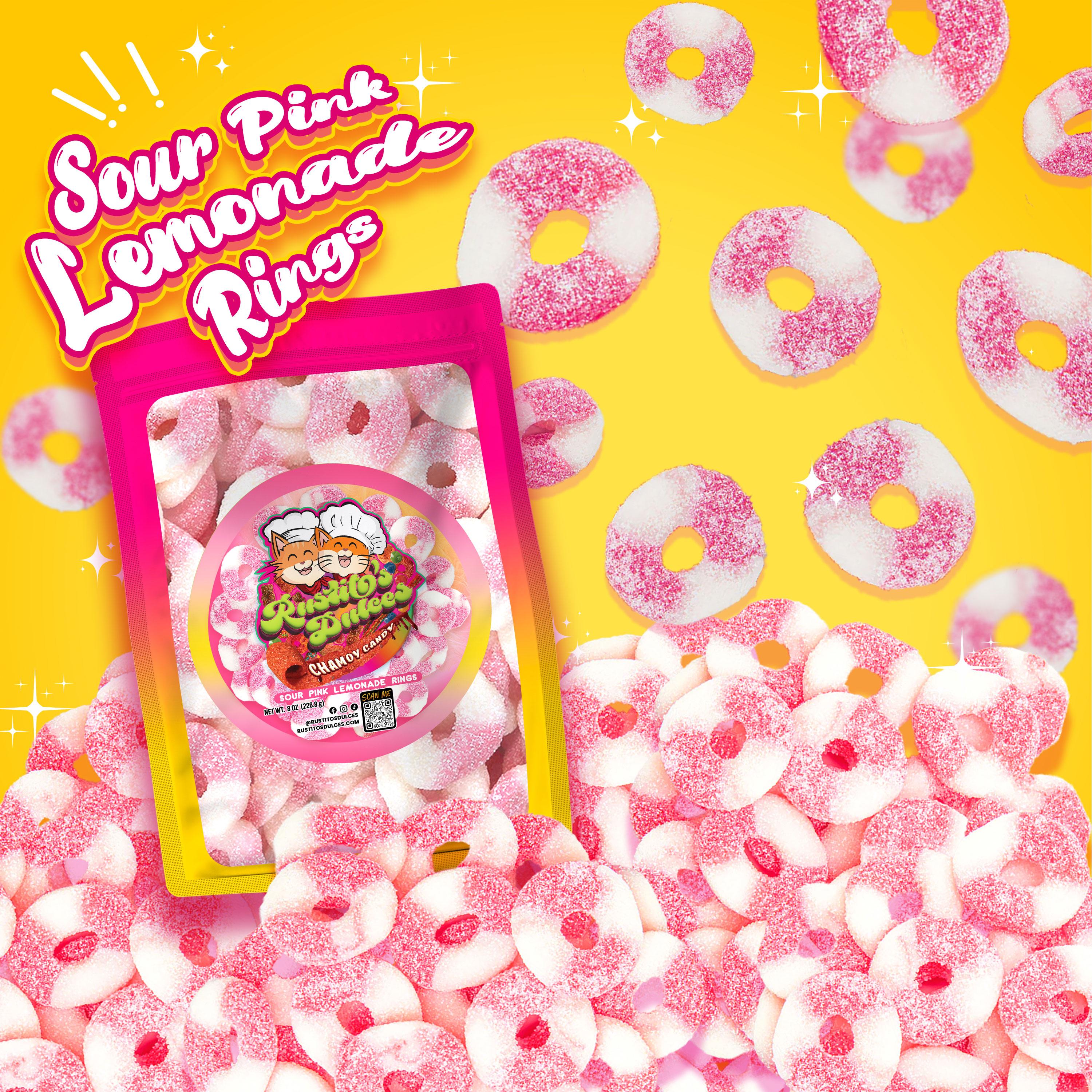 Sour Pink Lemonade Rings - Irresistibly Chewy Gummy Treats for Sweet and Sour Lovers candy