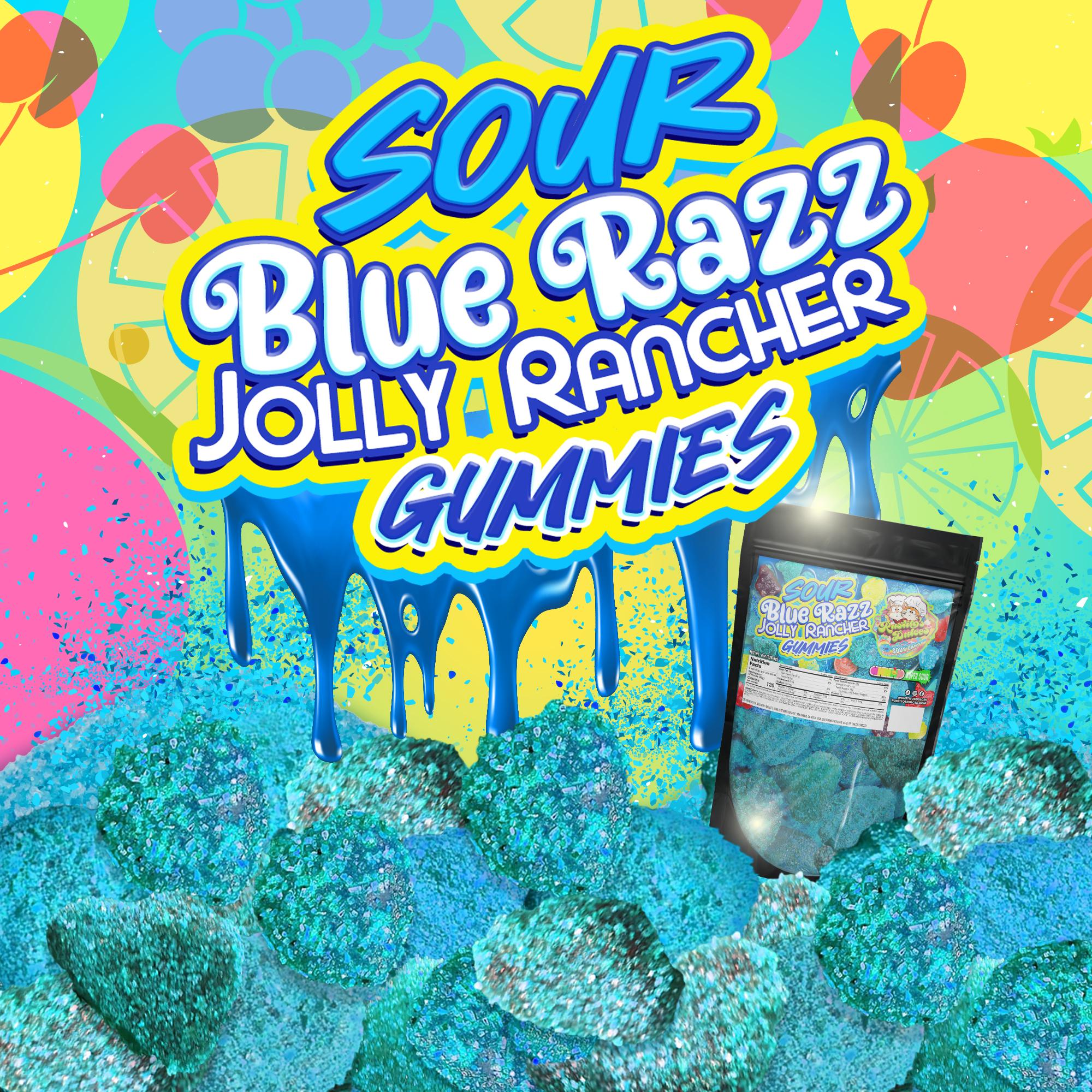 Sour Blue Razz Jolly Rancher Gummies - Bold Blue Raspberry Flavor, Chewy & Addictive
