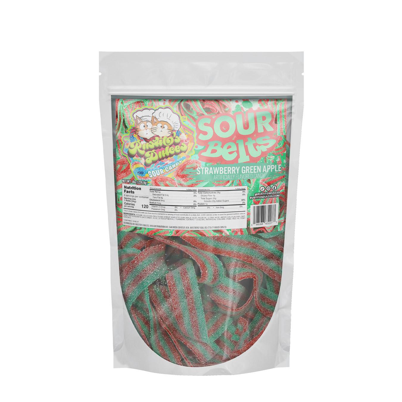 Strawberry Green Apple Sour Belts - A Fruity Fusion of Sweetness and Tanginess