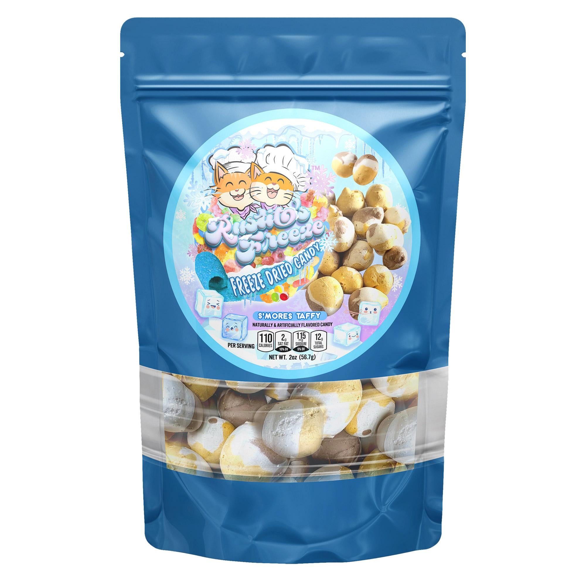 Freeze-Dried S’mores Taffy - Chewy Chocolate, Marshmallow & Graham Crunch Candy