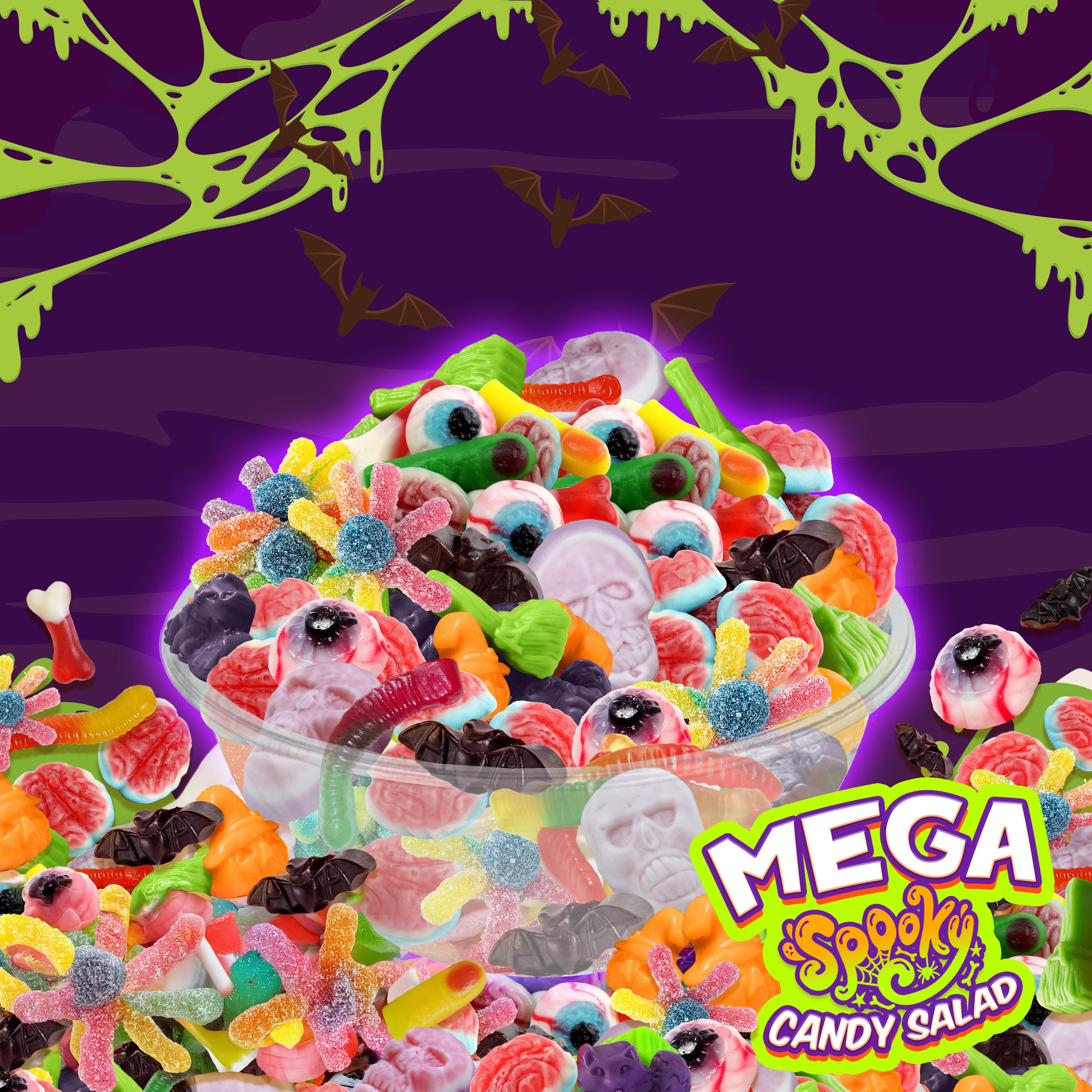 Mega Spooky Candy Salad - Customizable Halloween Gummy Mix with Toppers and Slime
