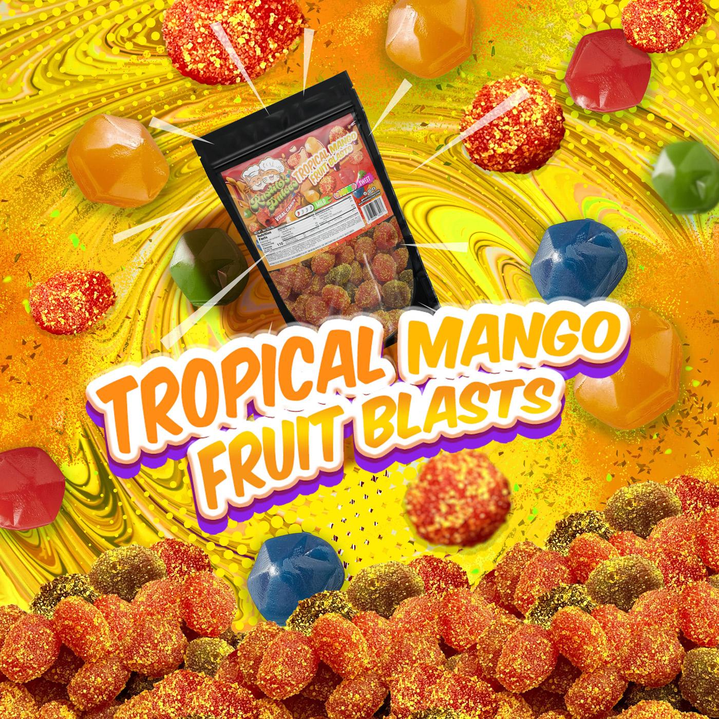 Tropical Mango Fruit Blasts Enchilados - Sweet & Spicy Treats for a Flavorful Fiesta Snack Candy