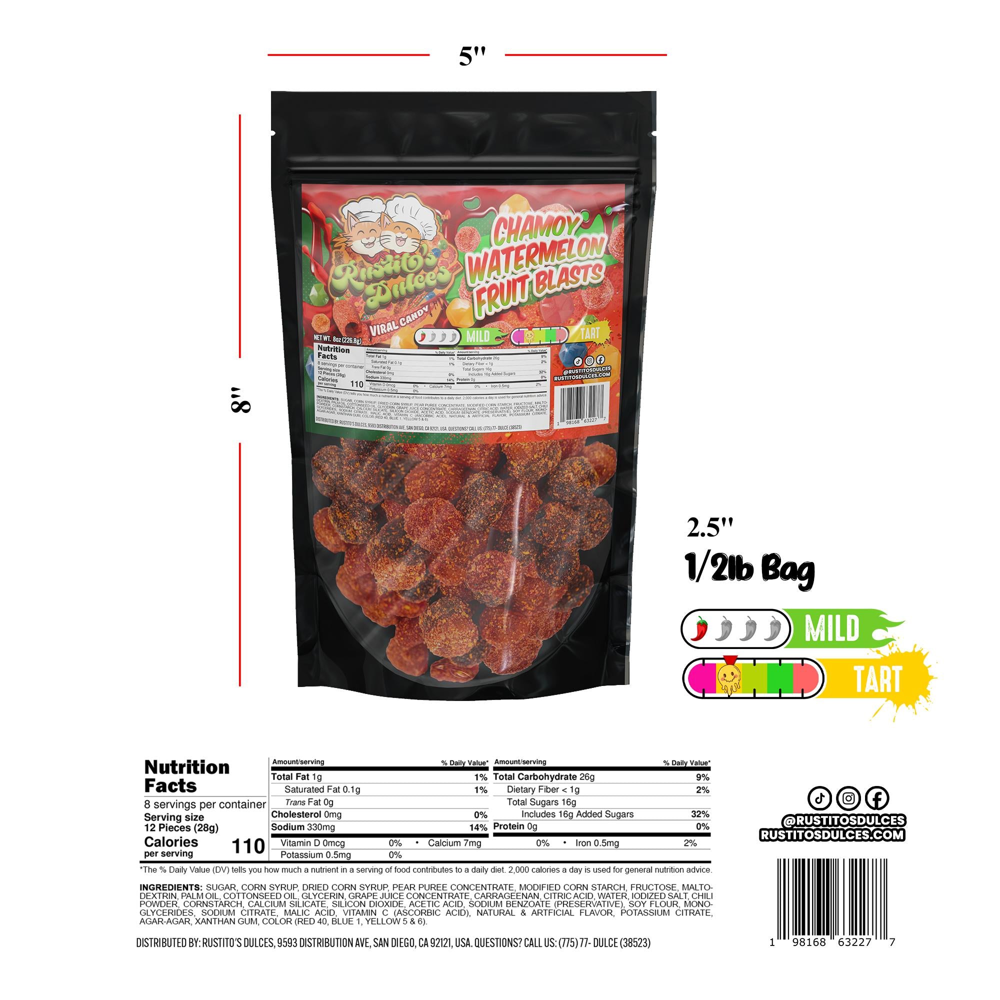 Chamoy Watermelon Fruit Blasts Gushers Enchilados Sweet, Spicy, and Juicy Flavor Explosion