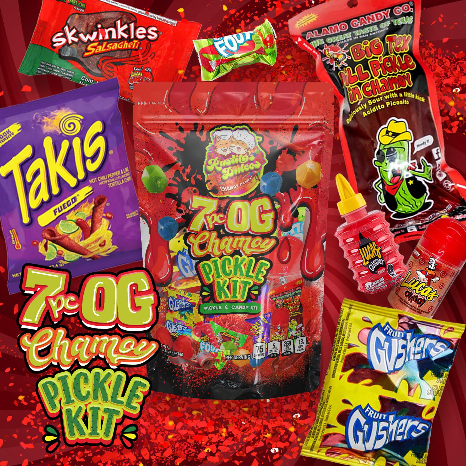 OG Chamoy Pickle Kit - The Viral Sensation with Big Tex Chamoy Pickle, Fruit Snacks, Takis, and More! Snacks Pickled