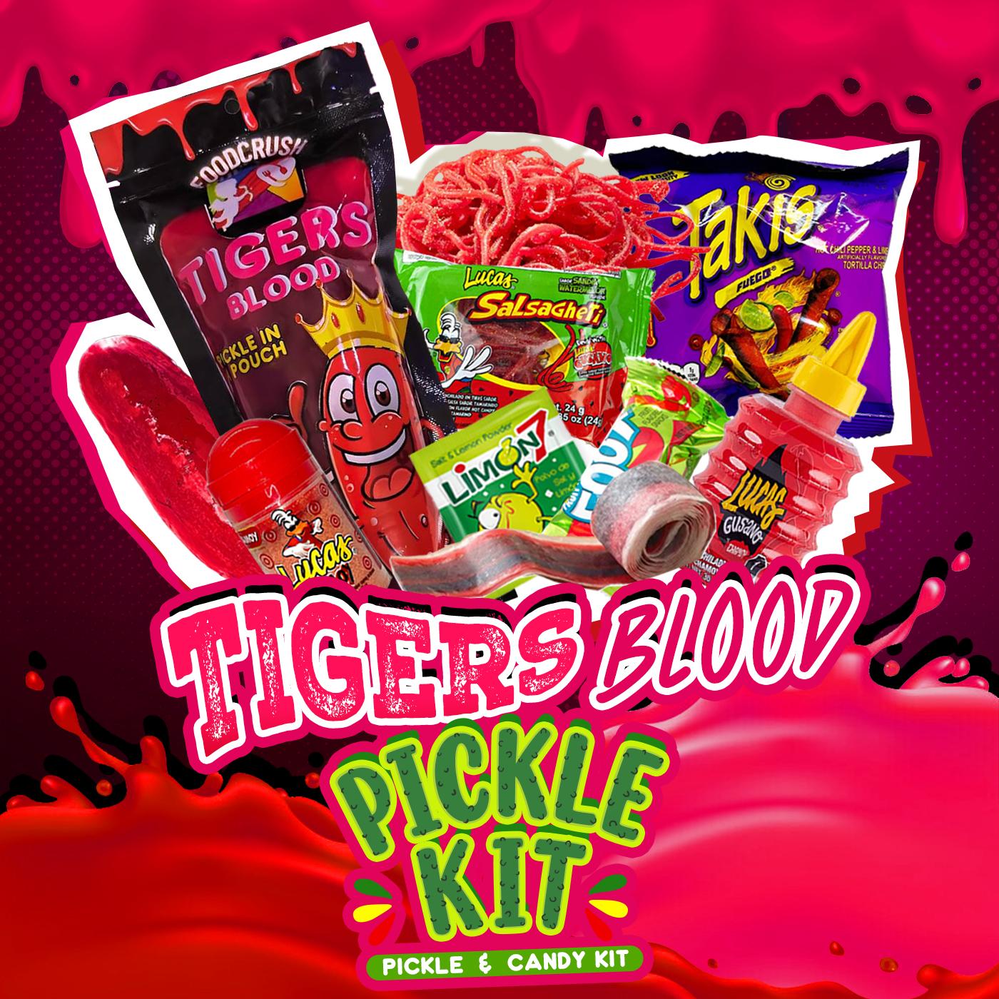 Food Crush Chamoy Pickle Kit - Cotton Candy Sour Blue Razz Grape Traditional Chamoy Mango Tangy Chili Lime