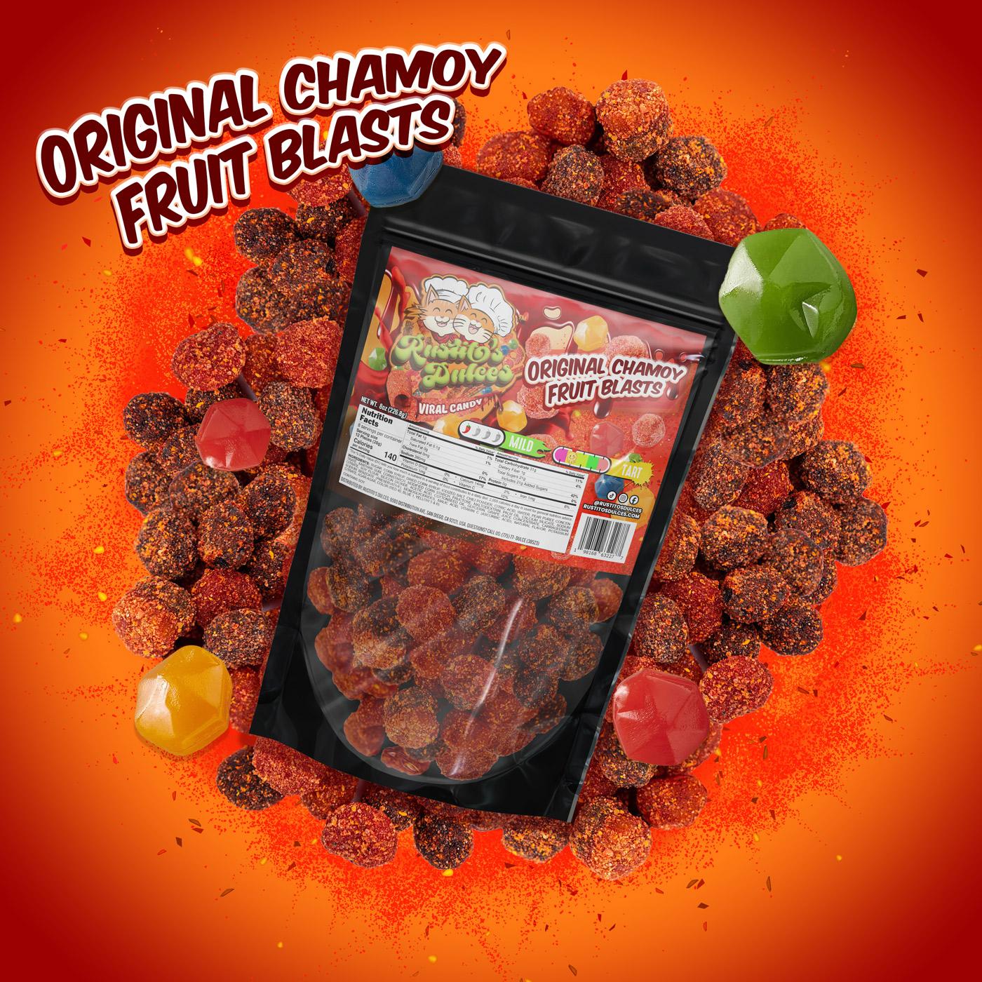 Original Chamoy Fruit Blasts Gushers Enchilados Sweet & Spicy Tropical Treats Bursting with Flavor