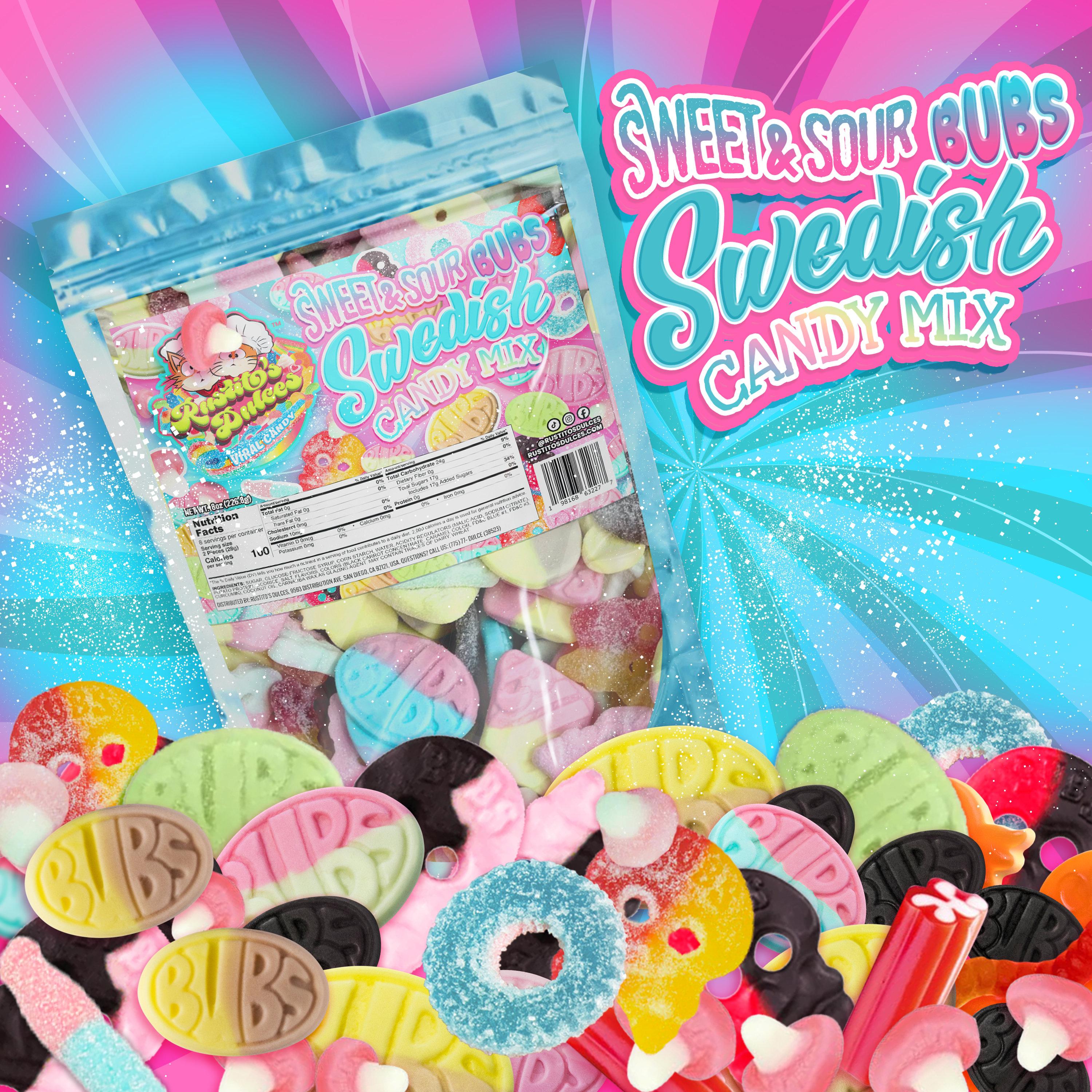 Bubs Swedish Candy Mix - Sweet, Sour, or Both for a Delicious Treat with Less Sugar and More Flavor Snack